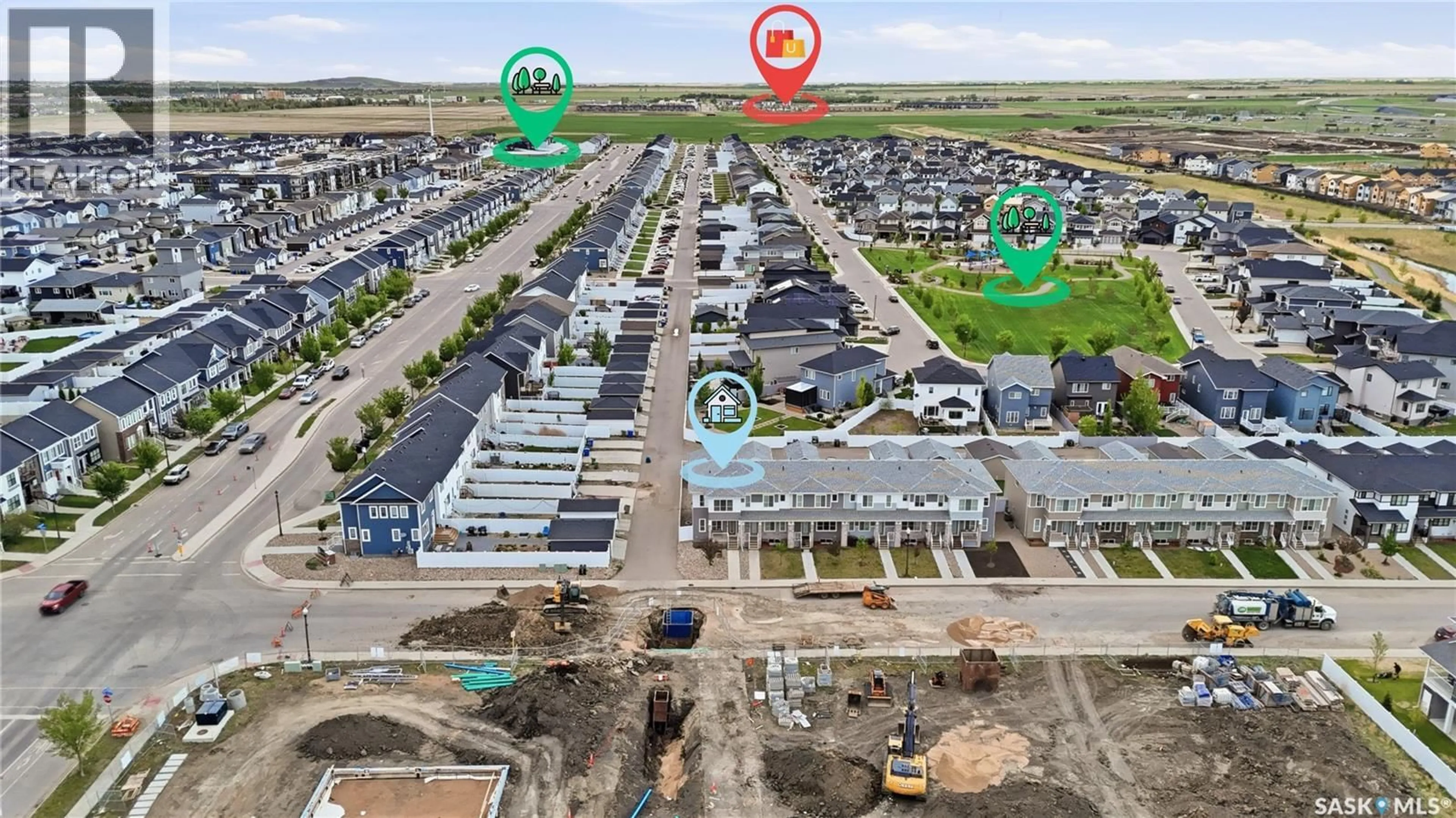 A pic from outside/outdoor area/front of a property/back of a property/a pic from drone, street for E - 5000 PRIMROSE GREEN DRIVE, Regina Saskatchewan S4V2Z6
