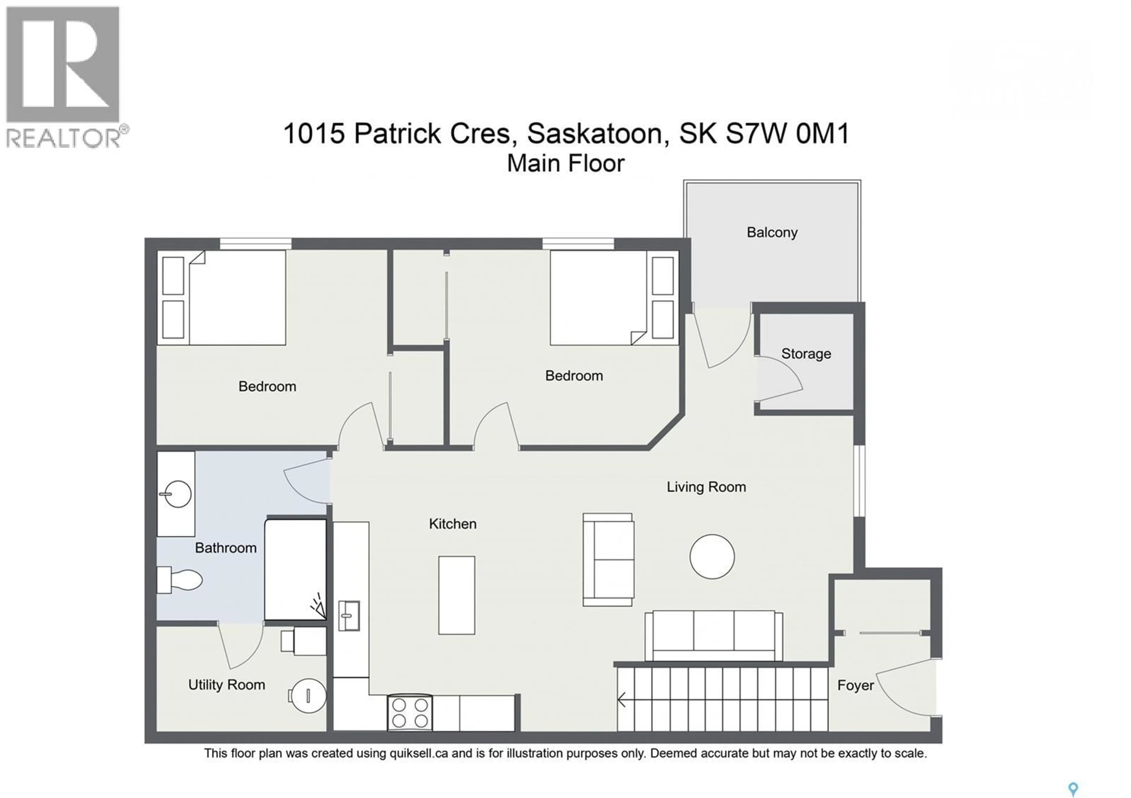 Floor plan for 1015 - 712 PATRICK CRESCENT, Saskatoon Saskatchewan S7W0M1