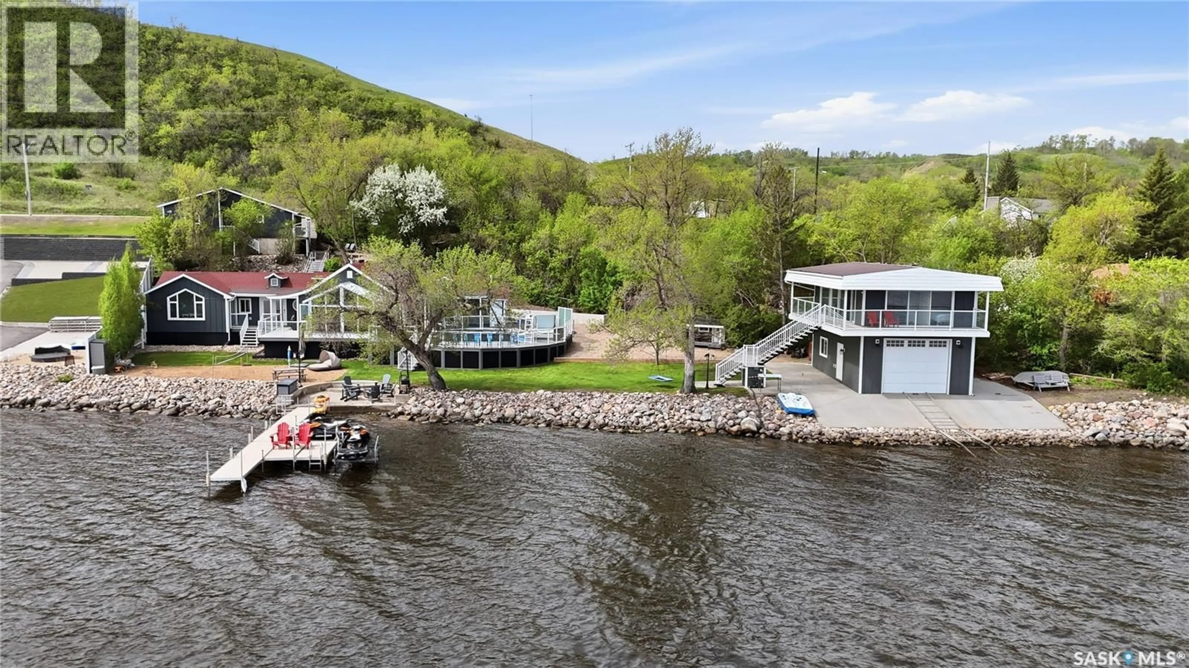 A pic from outside/outdoor area/front of a property/back of a property/a pic from drone, water/lake/river/ocean view for 290 B-SAY-TAH ROAD, B-Say-Tah Saskatchewan S0G1S0