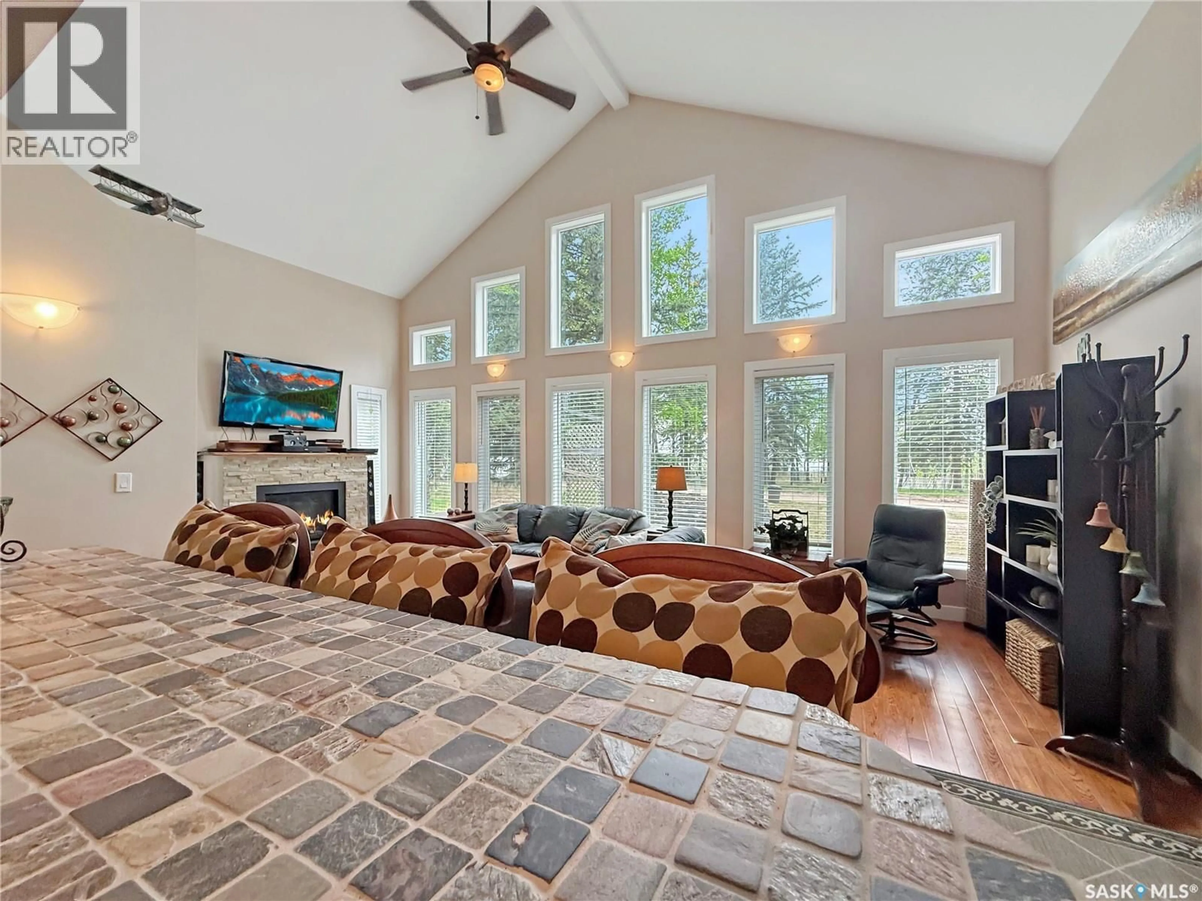 Living room with furniture, ceramic/tile floor for 110 LAKESHORE DRIVE, Candle Lake Saskatchewan S0J3E0