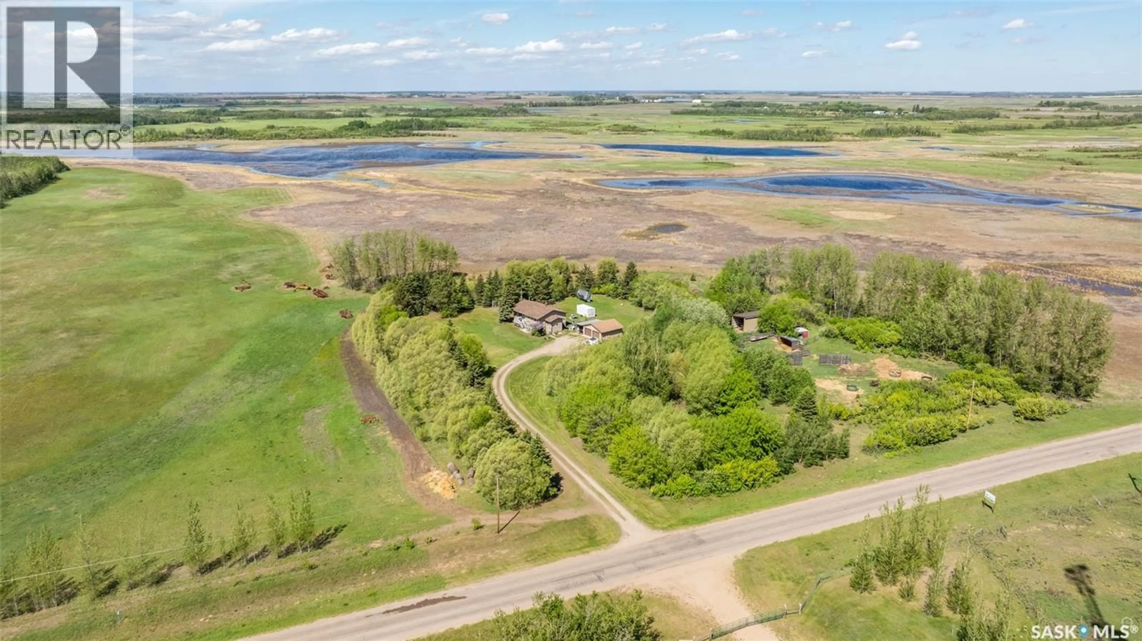 A pic from outside/outdoor area/front of a property/back of a property/a pic from drone, water/lake/river/ocean view for HOLBEIN ACREAGE, Shellbrook Rm No. 493 Saskatchewan S0J2E0