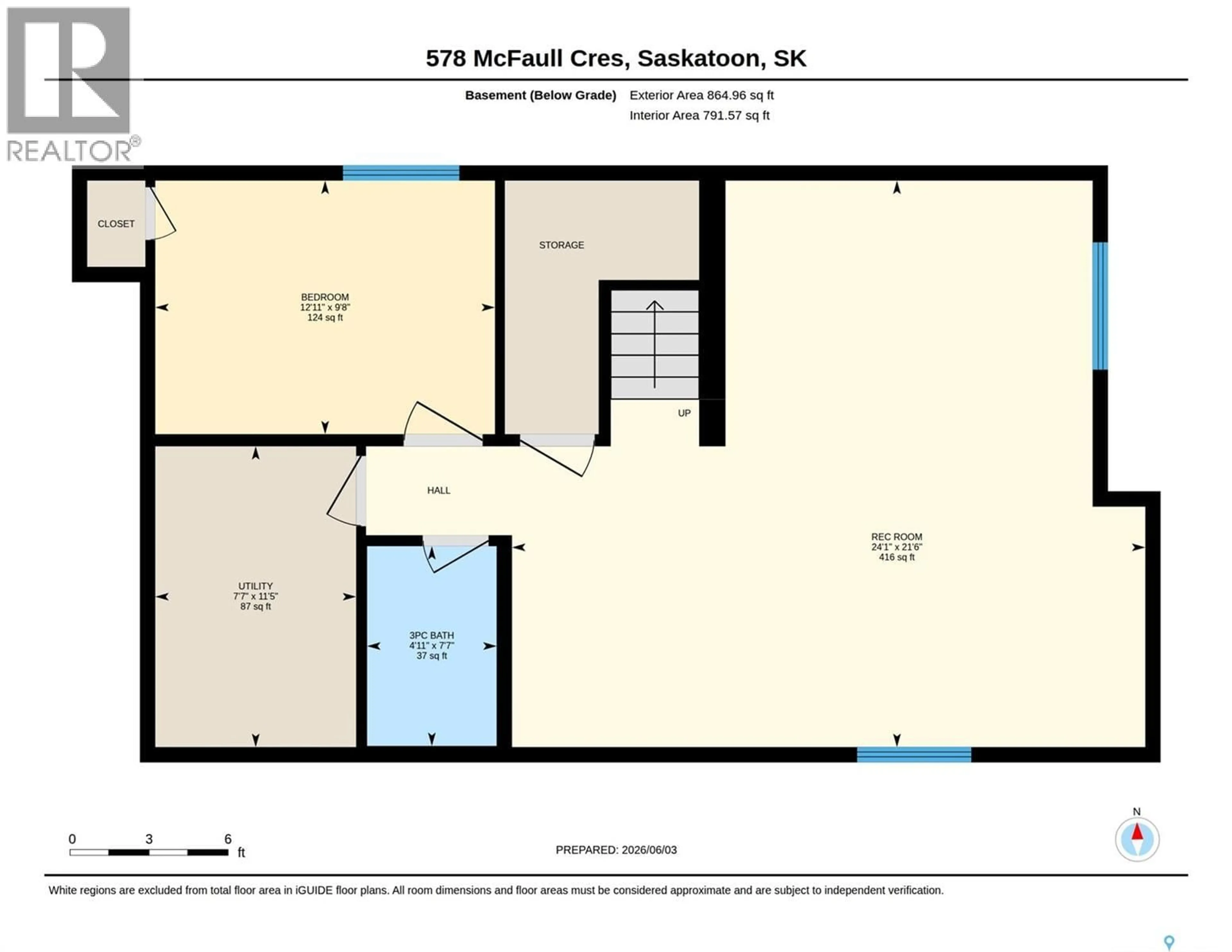 Floor plan for 578 MCFAULL CRESCENT, Saskatoon Saskatchewan S7V0T3