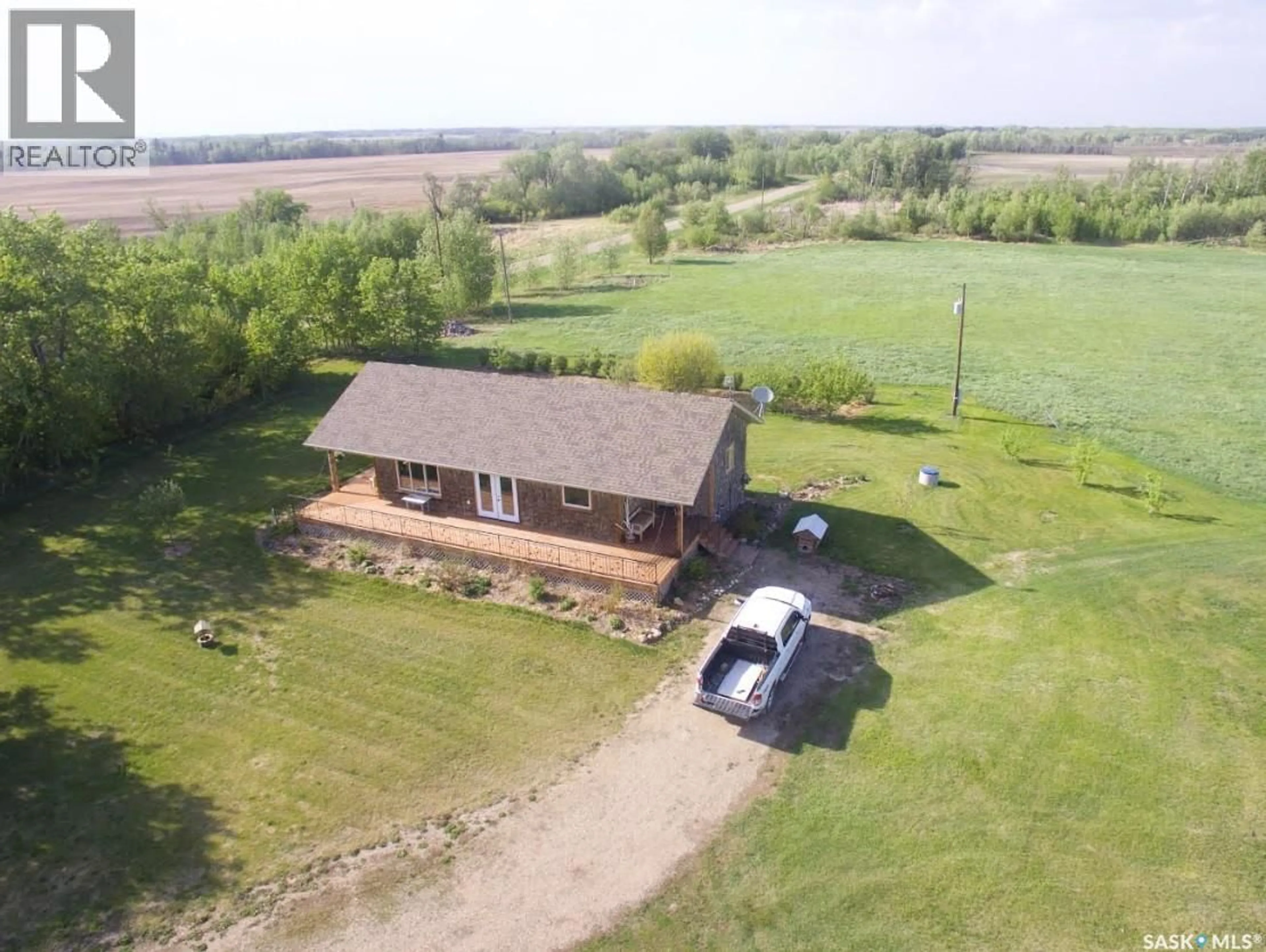 A pic from outside/outdoor area/front of a property/back of a property/a pic from drone, building for Acreage - GOBEIL ROAD, Buckland Rm No. 491 Saskatchewan S0J1C0