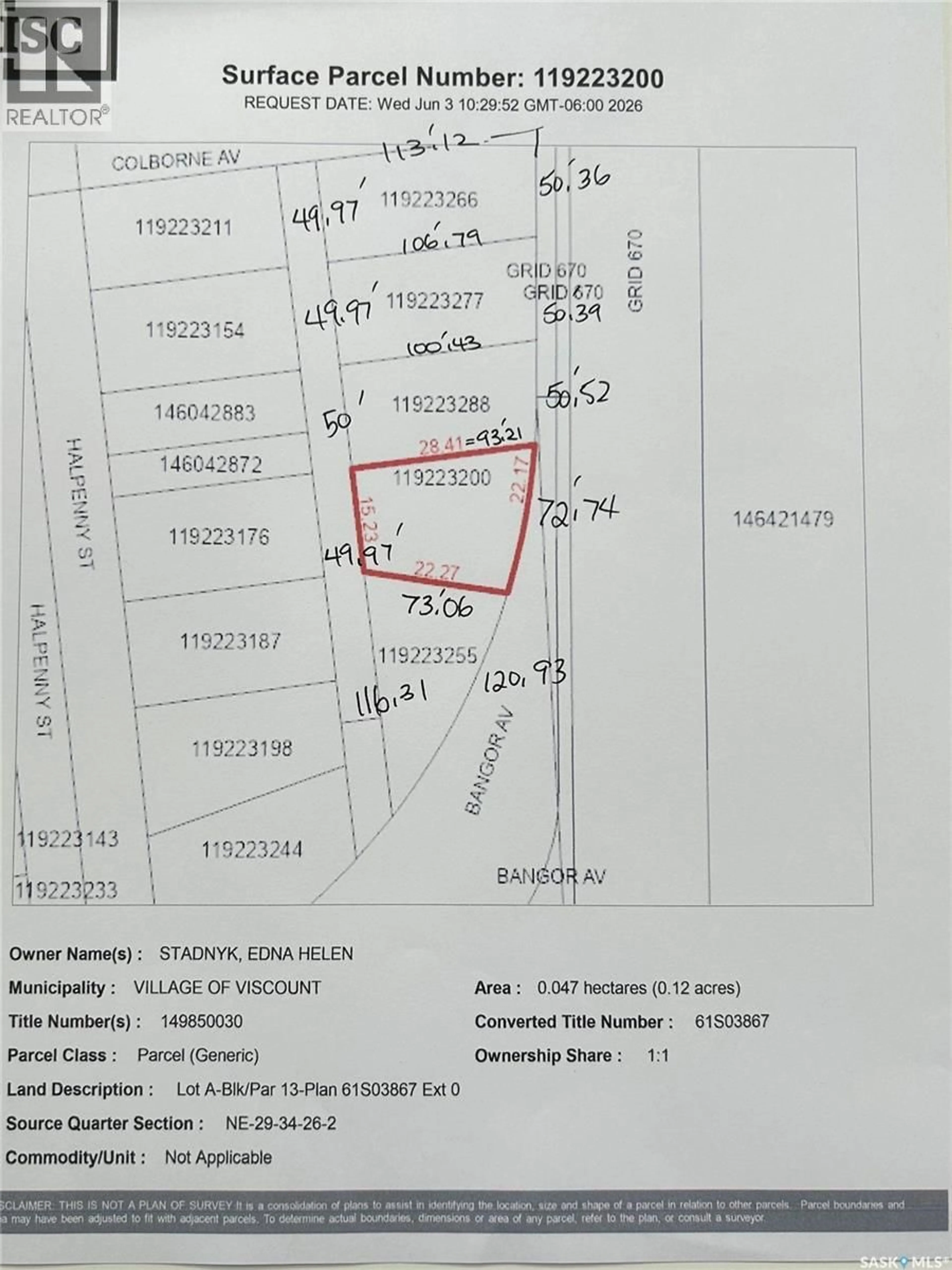 Picture of a map for 601 COLBORNE AVENUE, Viscount Saskatchewan S0K4M0