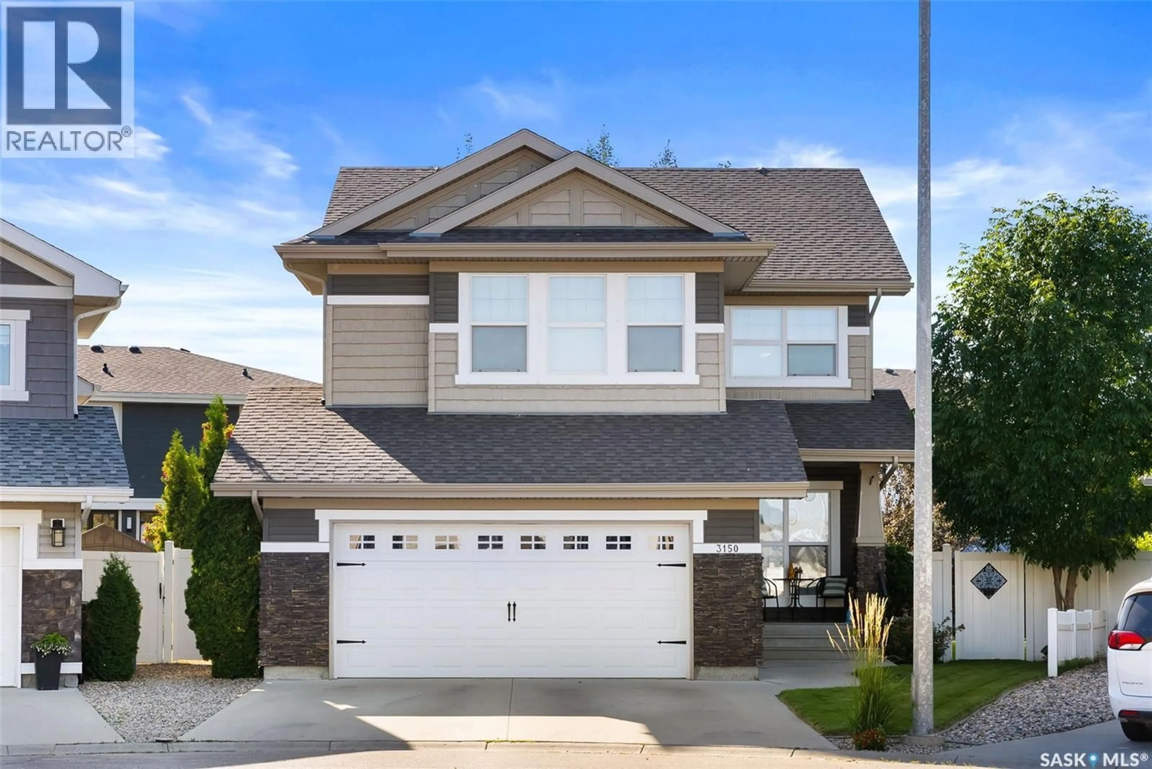 Home with vinyl exterior material, street for 3150 BROCK BAY, Regina Saskatchewan S4X0K4
