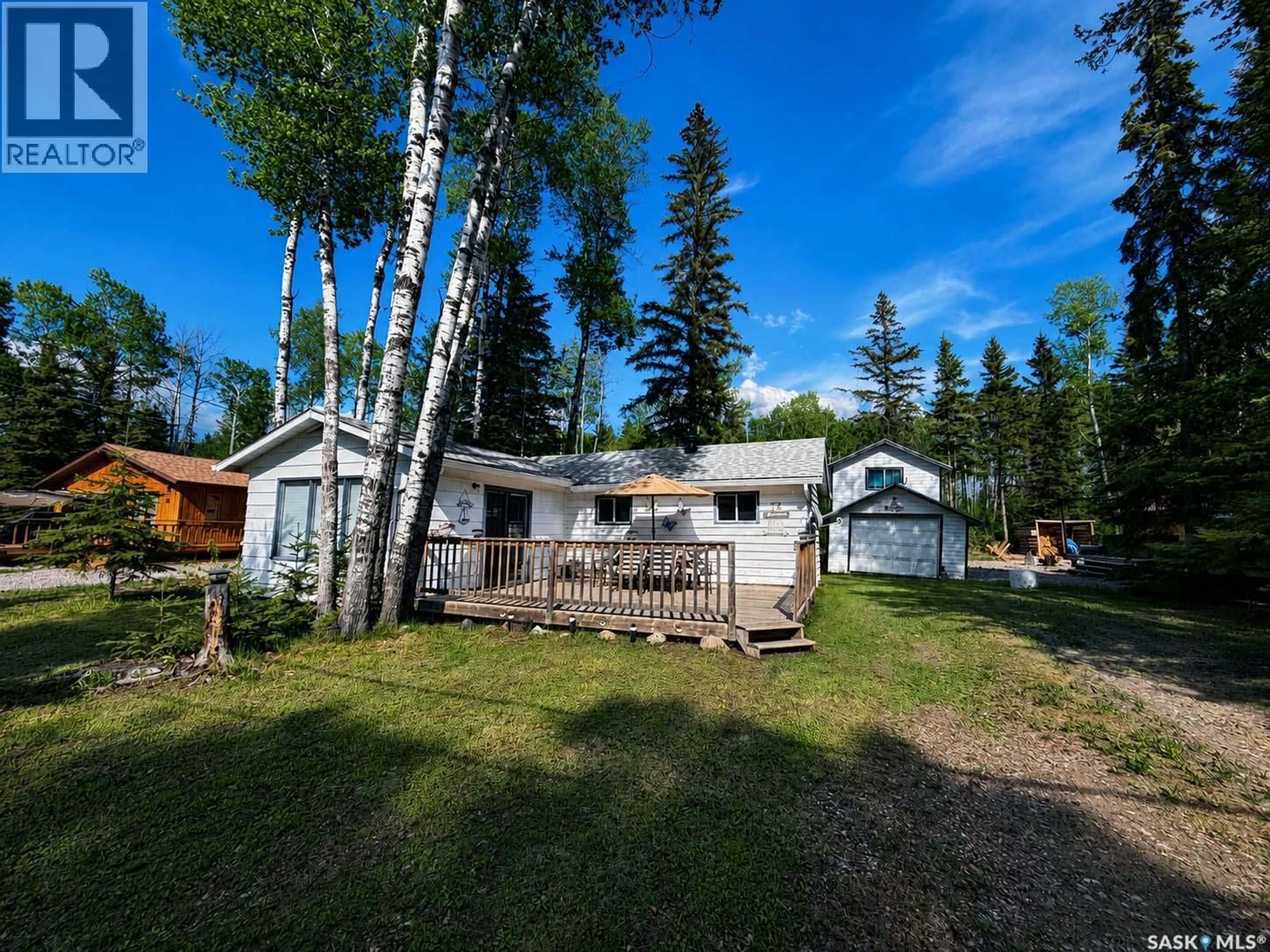 A pic from outside/outdoor area/front of a property/back of a property/a pic from drone, unknown for 14 CHAMBERLAIN CRESCENT, Candle Lake Saskatchewan S0J3E0