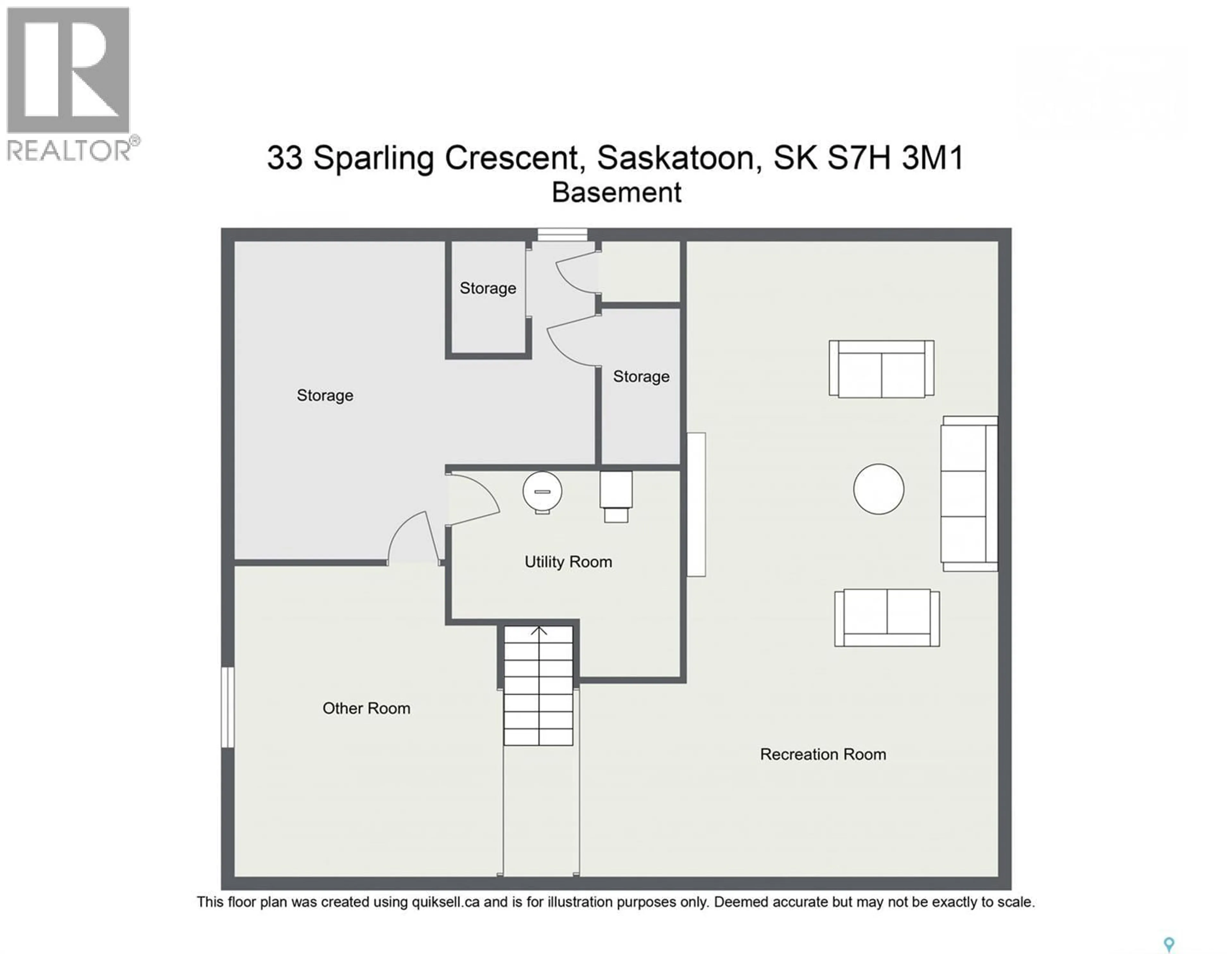 Floor plan for 33 SPARLING CRESCENT, Saskatoon Saskatchewan S7H3M1