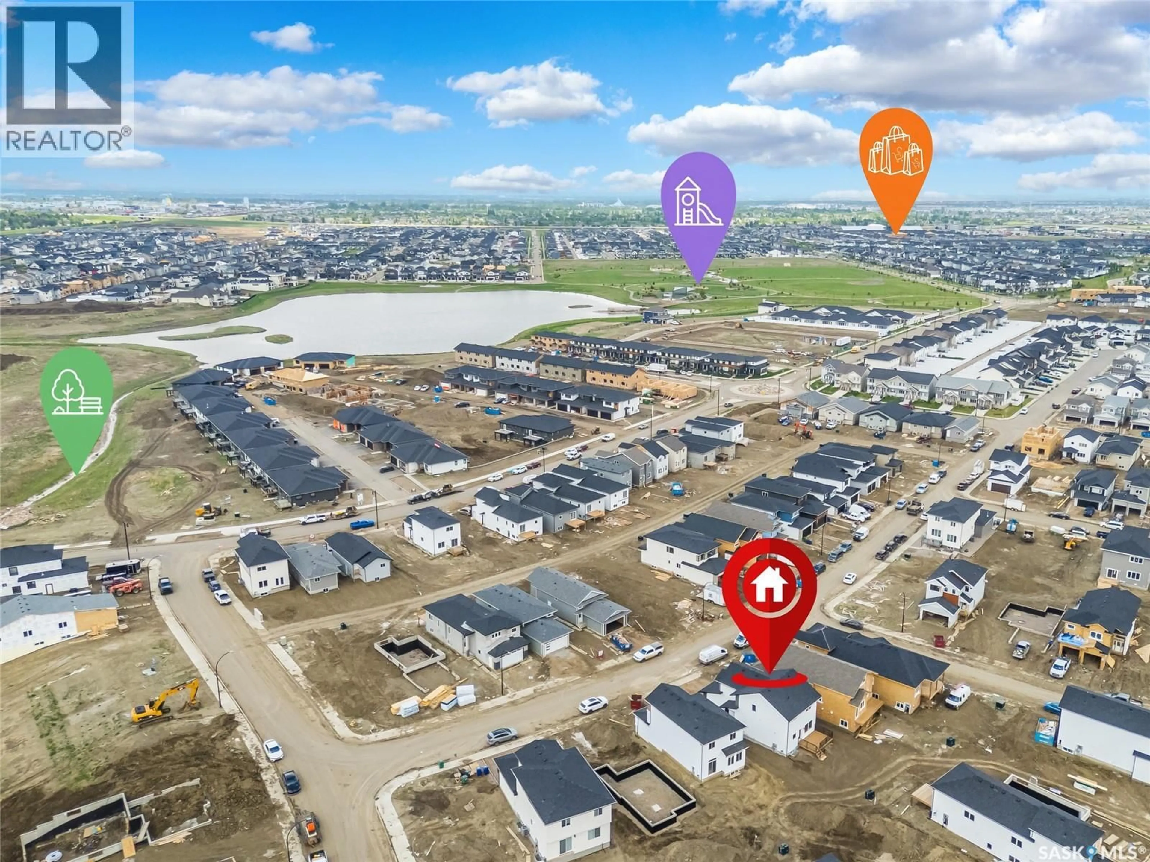 A pic from outside/outdoor area/front of a property/back of a property/a pic from drone, street for 419 NAZARALI MANOR, Saskatoon Saskatchewan S7V1X5