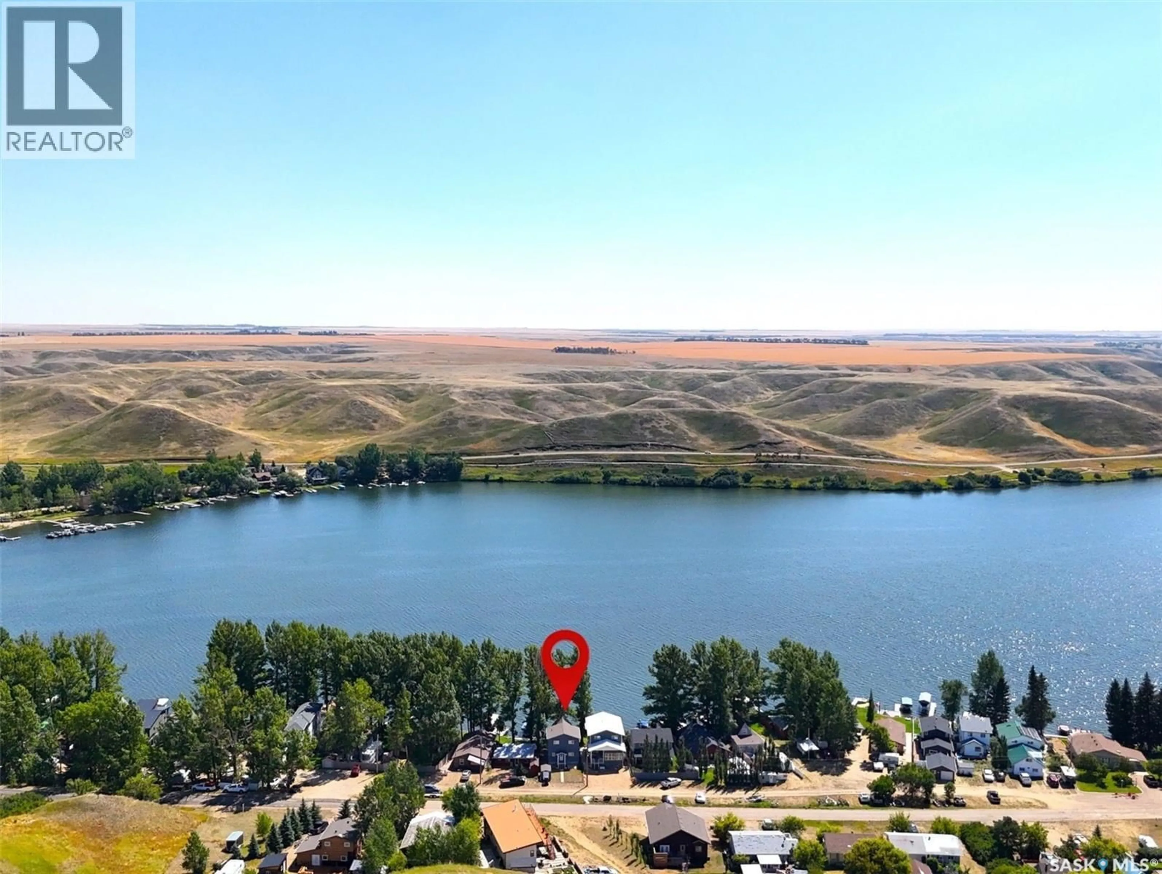 A pic from outside/outdoor area/front of a property/back of a property/a pic from drone, water/lake/river/ocean view for 119 ELIM LANE, Lac Pelletier Rm No. 107 Saskatchewan S0N2Y0