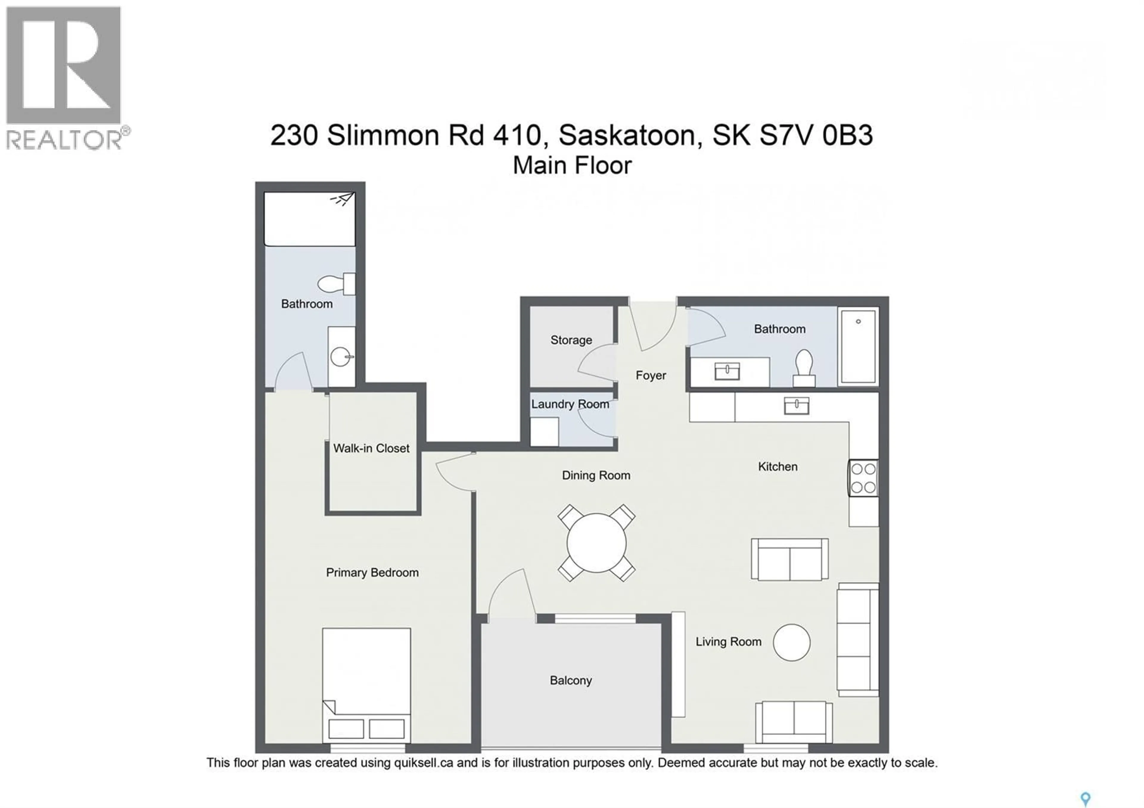 Floor plan for 230 - 410 SLIMMON ROAD, Saskatoon Saskatchewan S7V0B3