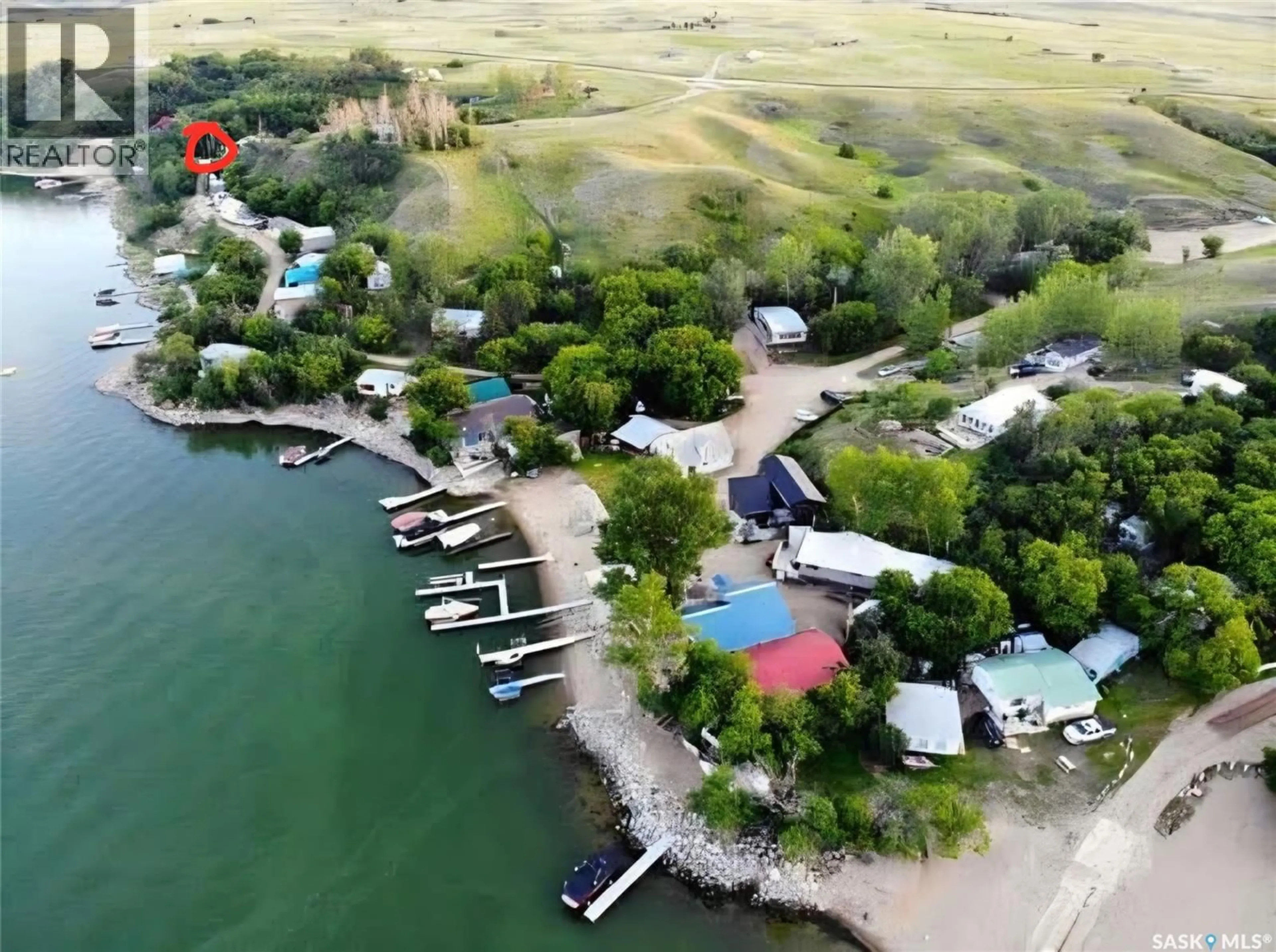 A pic from outside/outdoor area/front of a property/back of a property/a pic from drone, water/lake/river/ocean view for LAKE, Last Mountain Lake West Side Saskatchewan S0G2H0