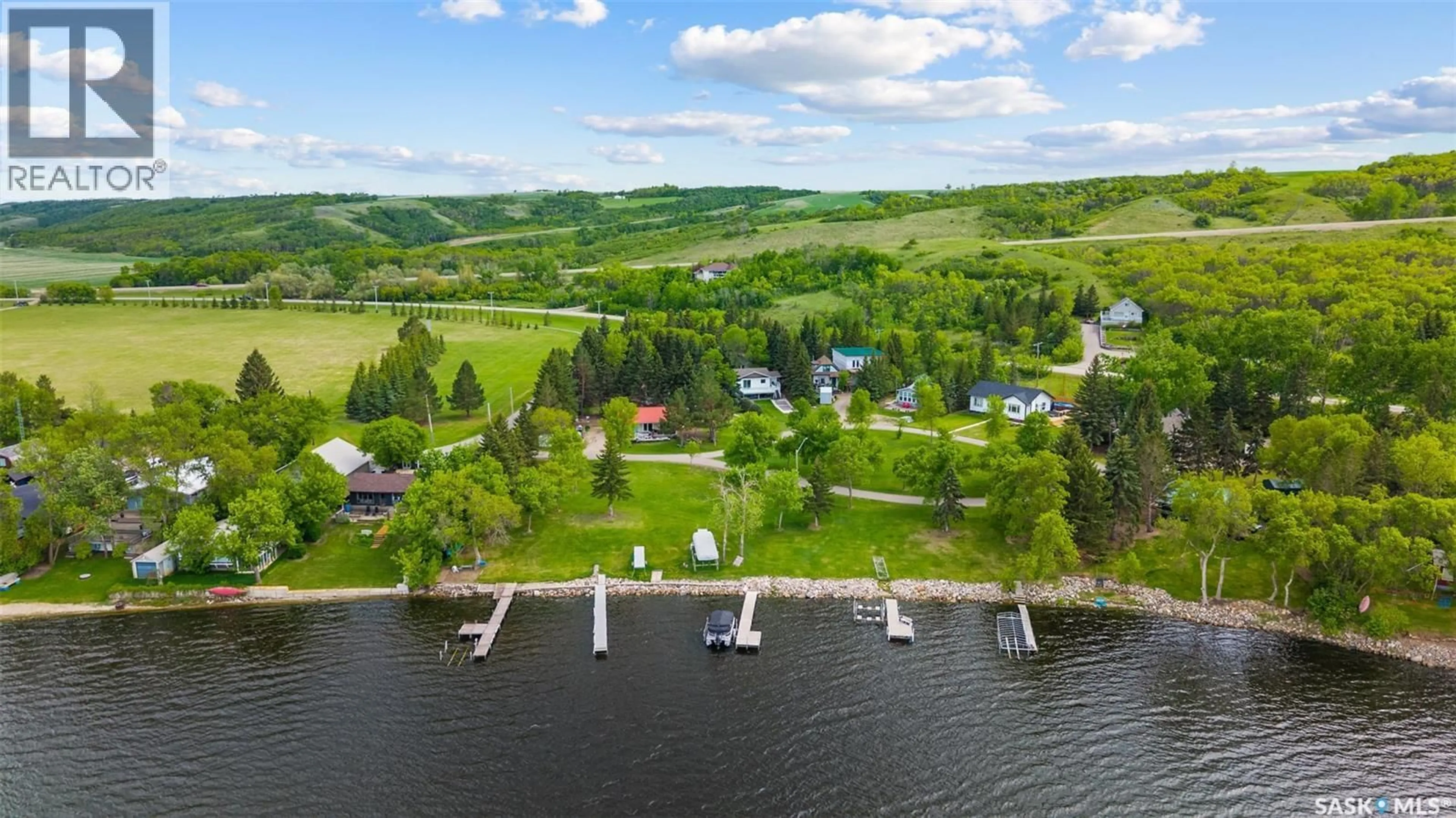 A pic from outside/outdoor area/front of a property/back of a property/a pic from drone, water/lake/river/ocean view for 9 BARICH DRIVE, Katepwa Beach Saskatchewan S0G4A0
