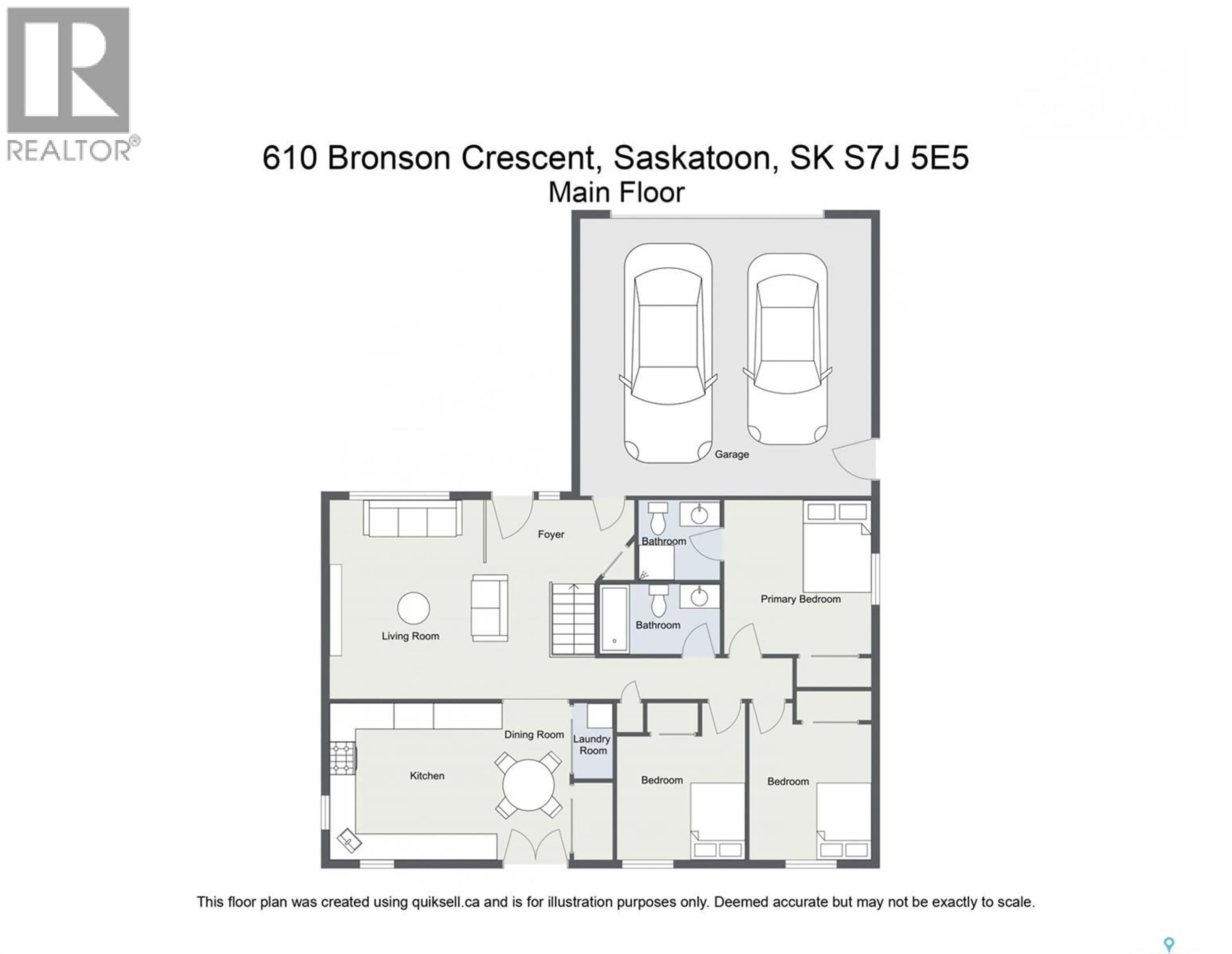 Floor plan for 610 BRONSON CRESCENT, Saskatoon Saskatchewan S7J5E5