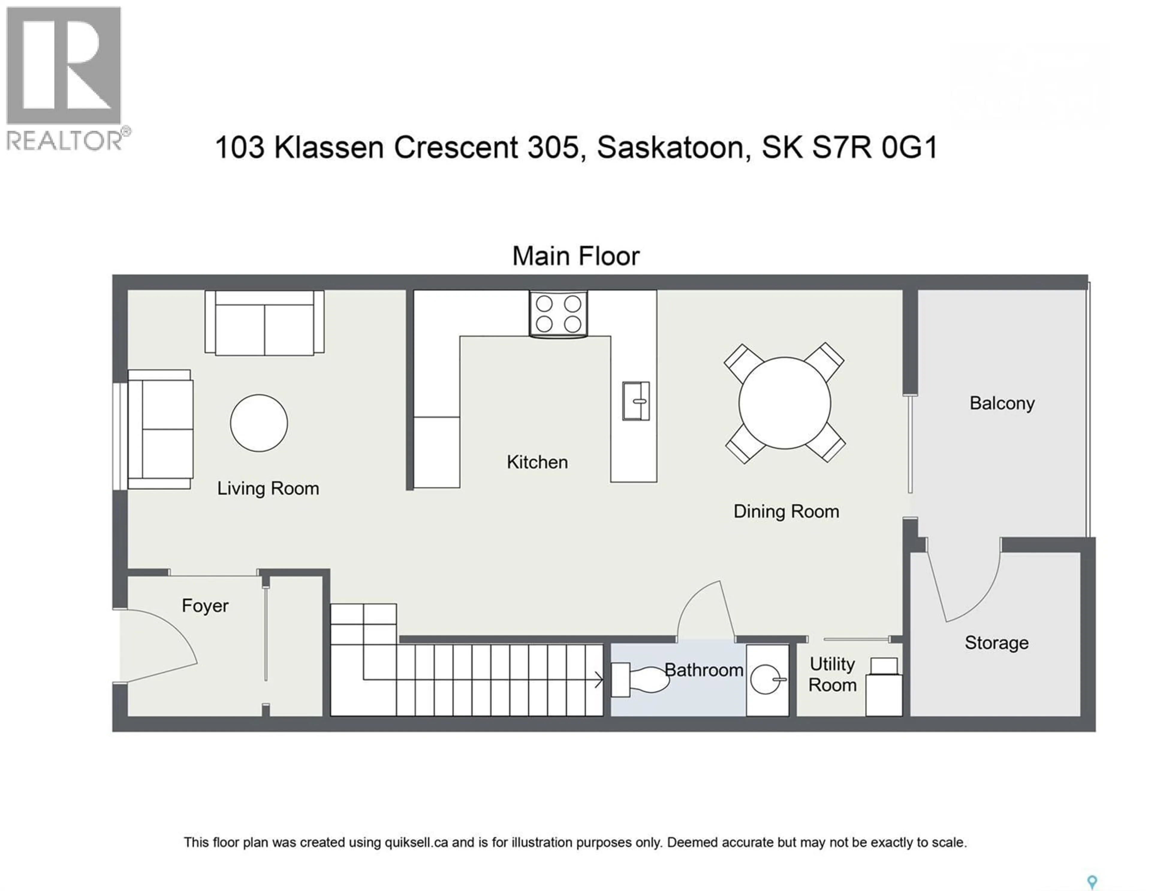 Floor plan for 103 - 305 KLASSEN CRESCENT, Saskatoon Saskatchewan S7R0J2