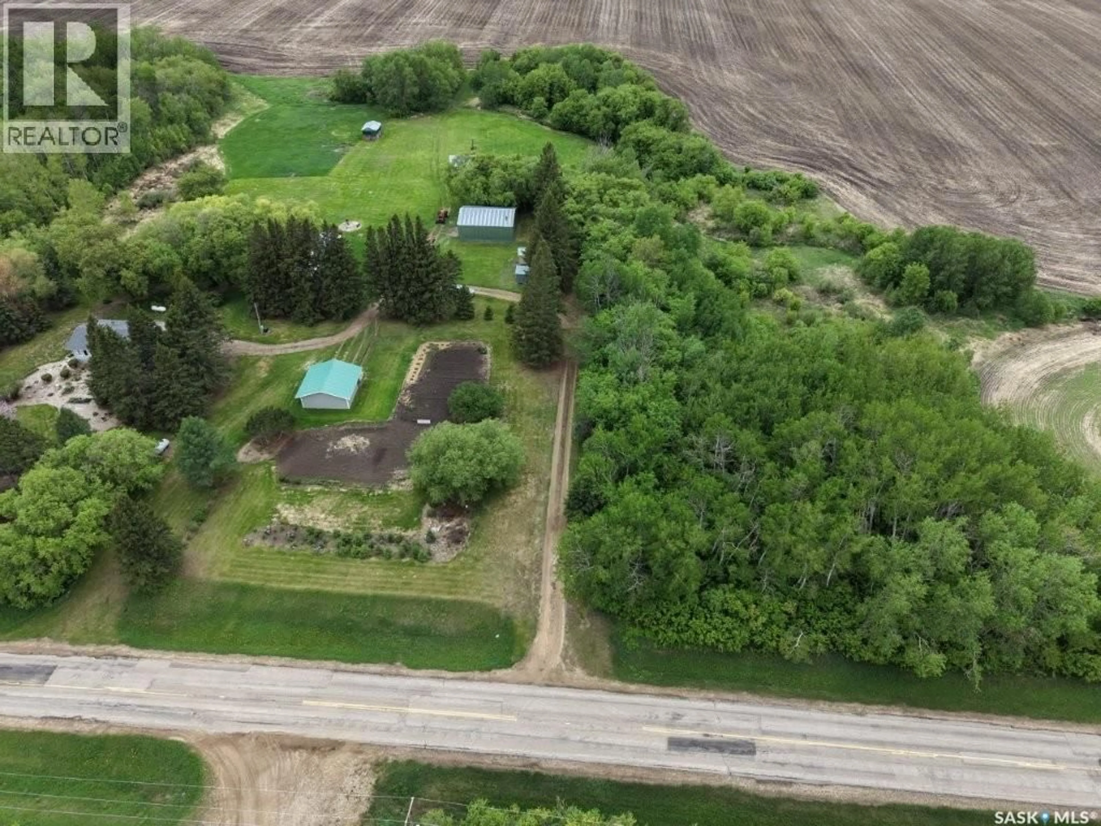 A pic from outside/outdoor area/front of a property/back of a property/a pic from drone, unknown for 22 ACRES PICTURE PERFECT ACREAGE, Clayton Rm No. 333 Saskatchewan S0A2V0
