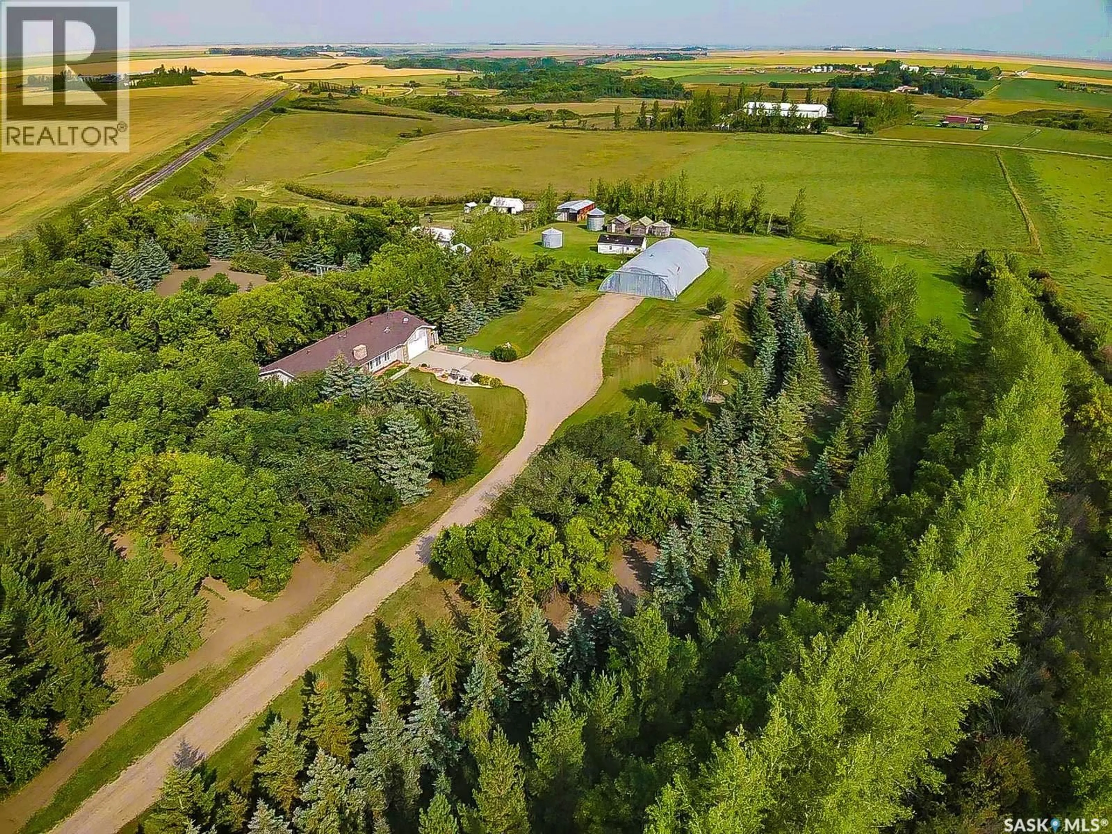 A pic from outside/outdoor area/front of a property/back of a property/a pic from drone, forest/trees view for 42.64 CONDI ACREAGE, Lumsden Rm No. 189 Saskatchewan S0G3C0