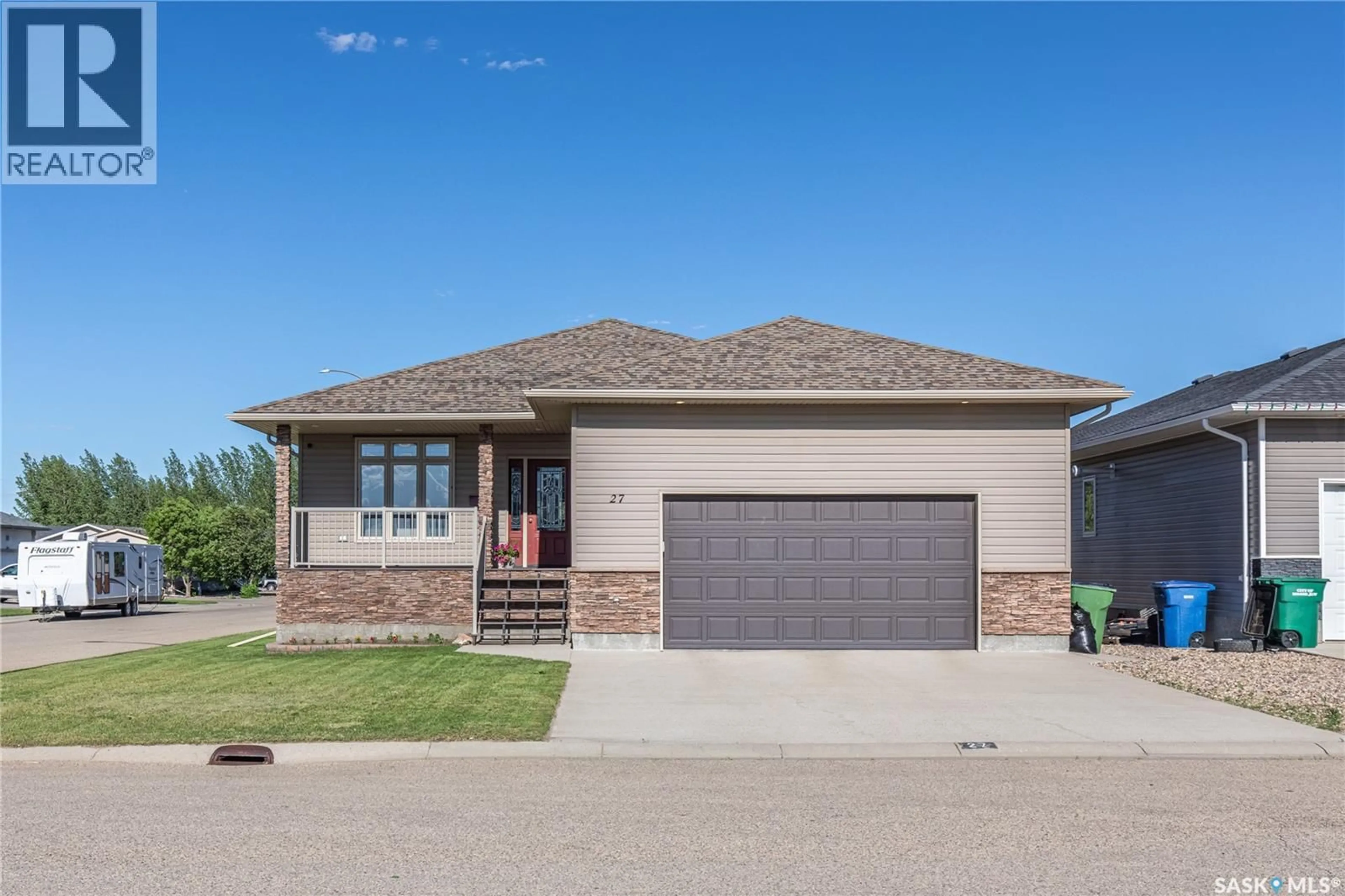Home with brick exterior material, street for 27 BELMONT CRESCENT, Moose Jaw Saskatchewan S6K1C5