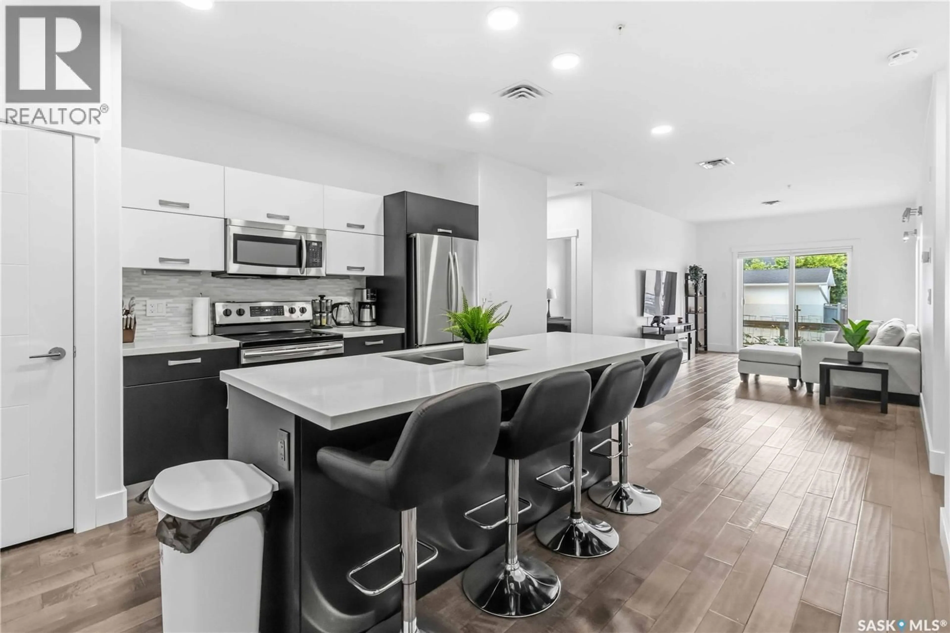 Open concept kitchen, ceramic/tile floor for 104 - 1010 MAIN STREET, Saskatoon Saskatchewan S7H0K7