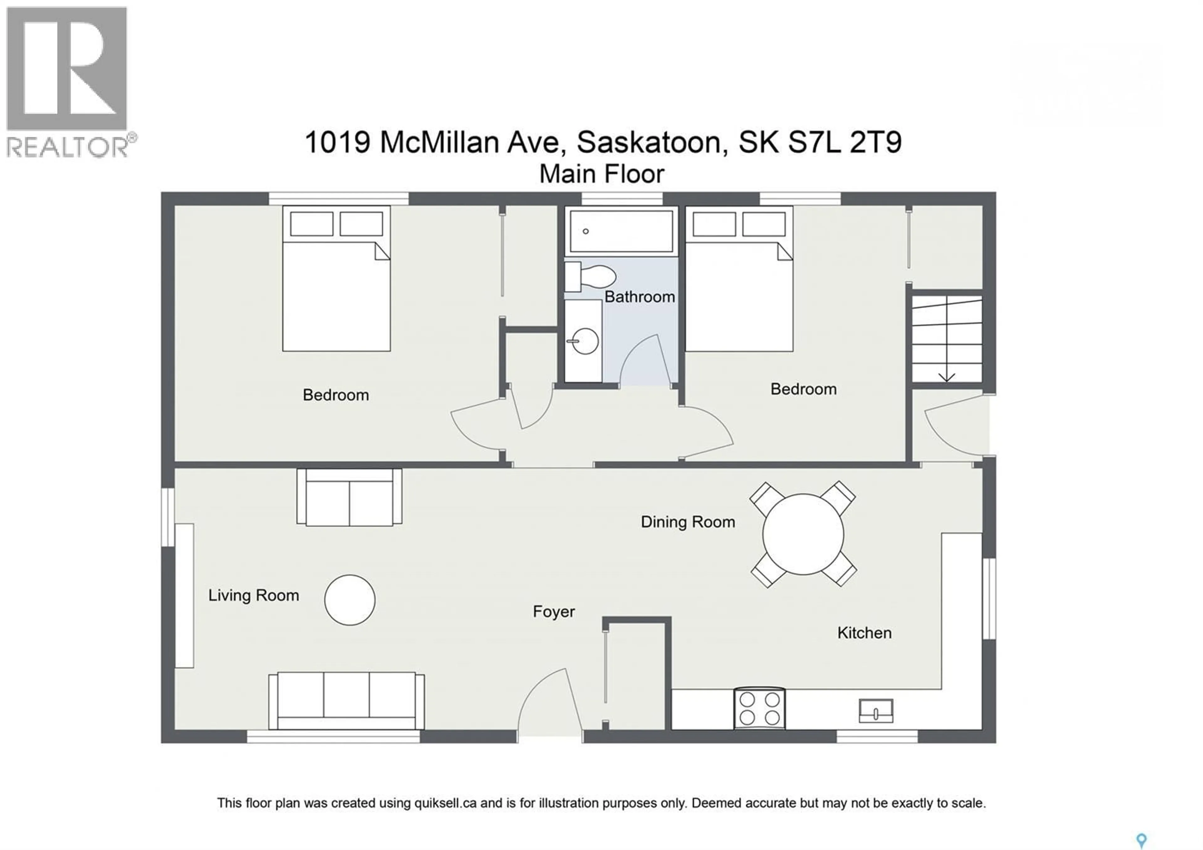 Floor plan for 1019 MCMILLAN AVENUE, Saskatoon Saskatchewan S7L2T9