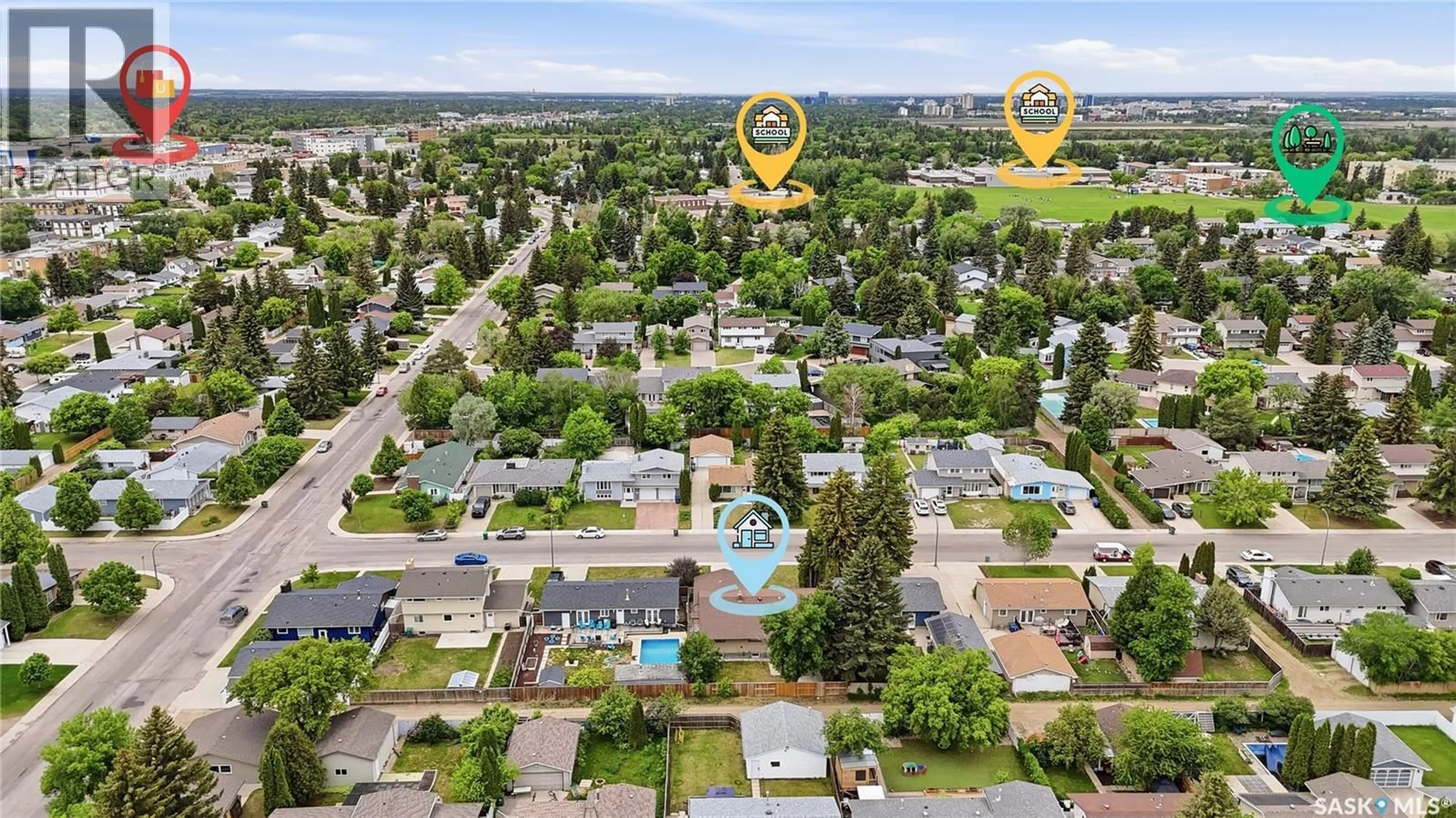 A pic from outside/outdoor area/front of a property/back of a property/a pic from drone, city buildings view from balcony for 314 ANDERSON CRESCENT, Saskatoon Saskatchewan S7H4A3