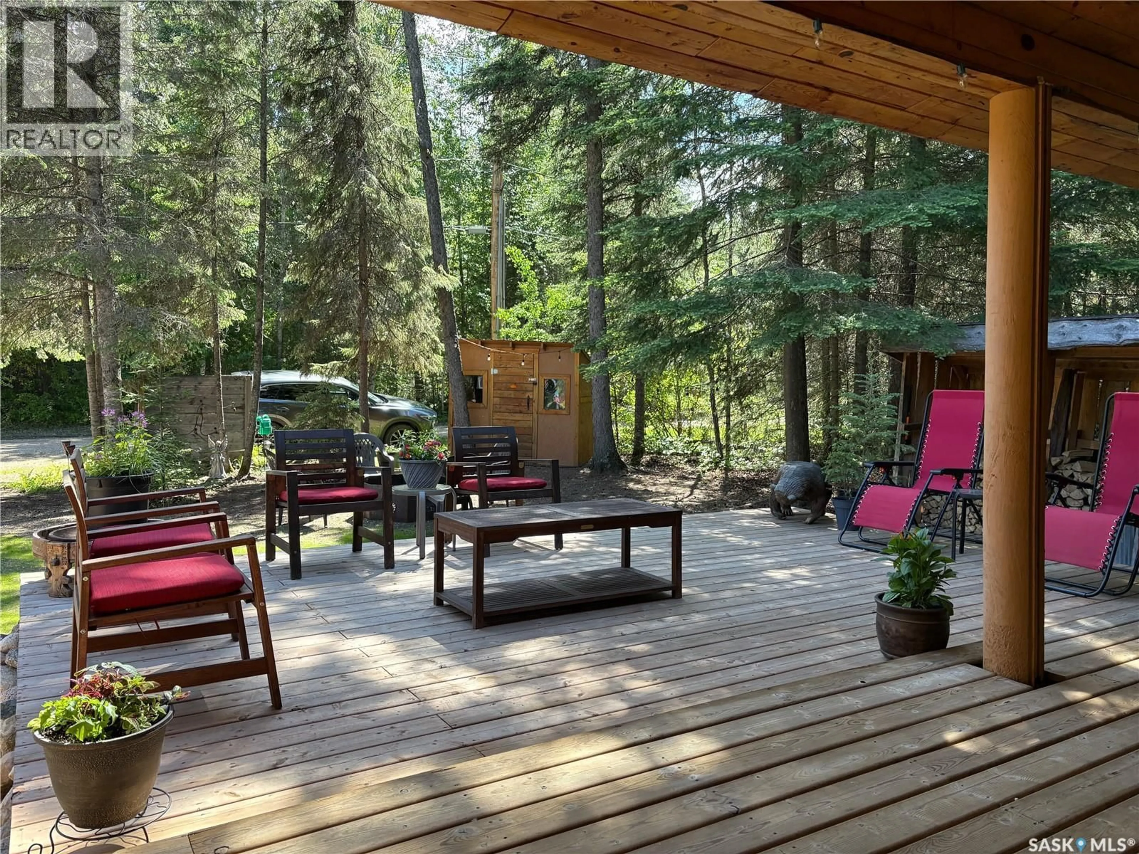 Patio, forest/trees view for 11 PICKEREL BAY, Big River Rm No. 555 Saskatchewan S0J0E0