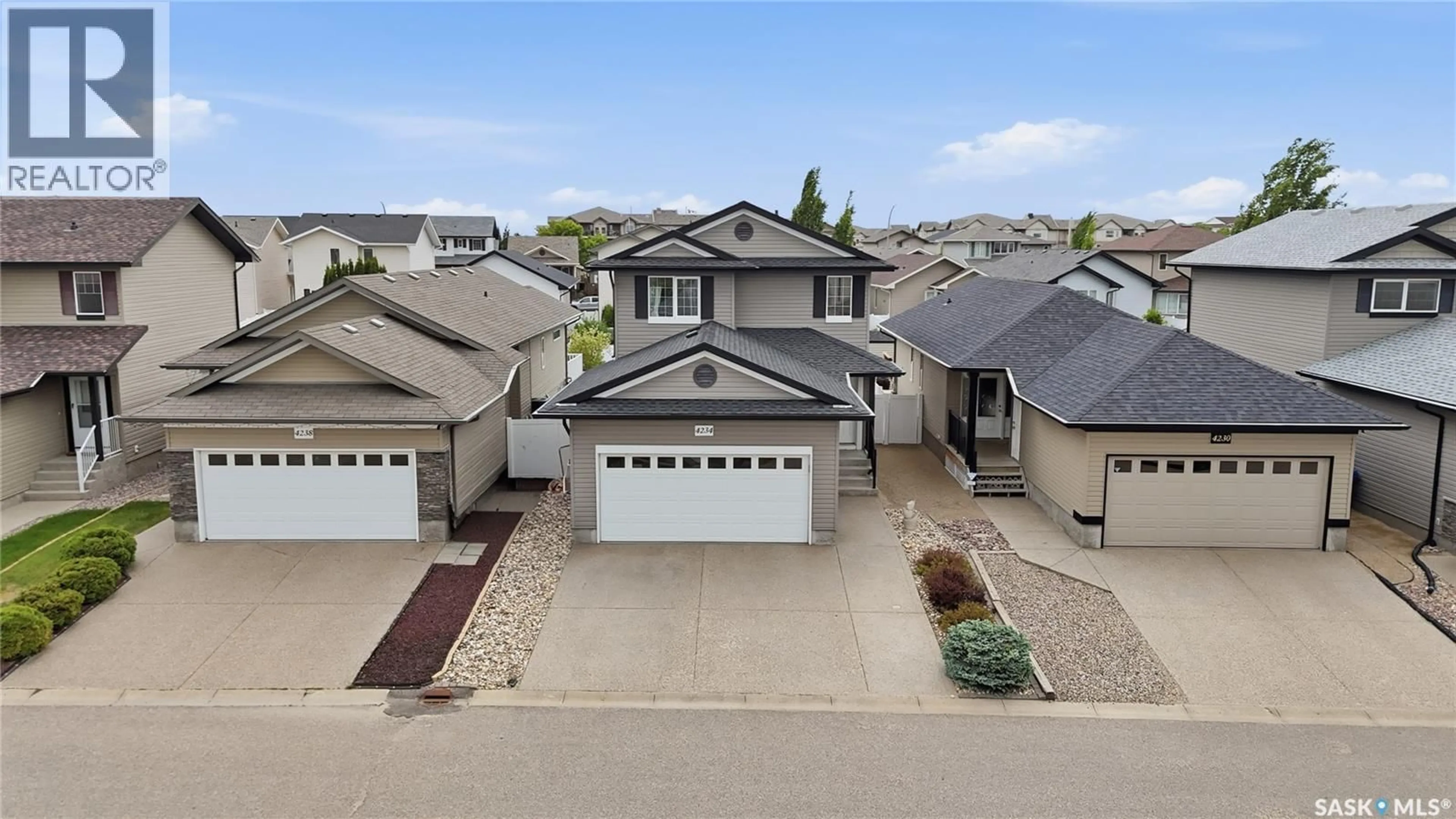 A pic from outside/outdoor area/front of a property/back of a property/a pic from drone, street for 4234 NICURITY DRIVE, Regina Saskatchewan S4X0C1