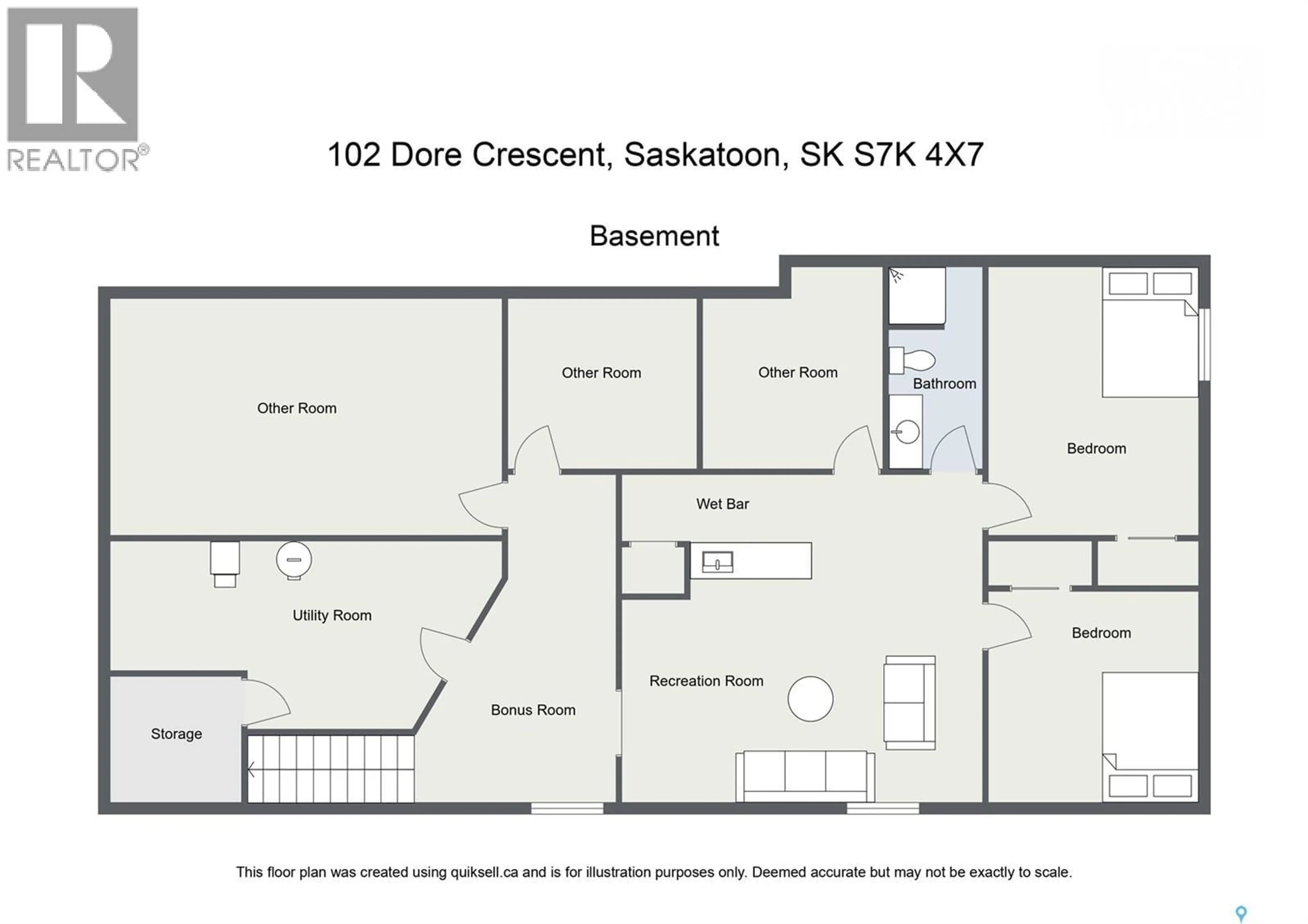 Floor plan for 102 DORE CRESCENT, Saskatoon Saskatchewan S7K4X7