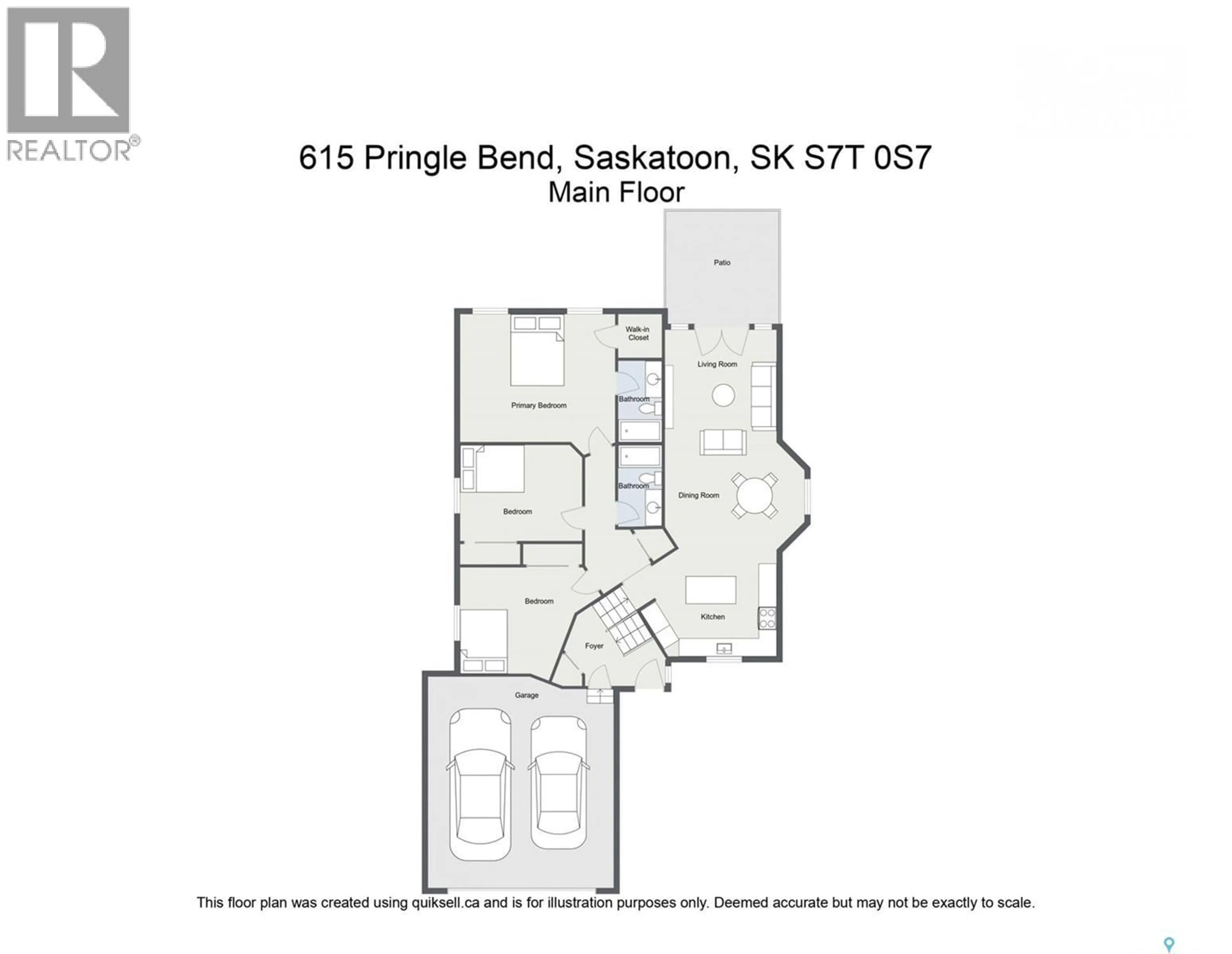 Floor plan for 615 PRINGLE BEND, Saskatoon Saskatchewan S7T0S7