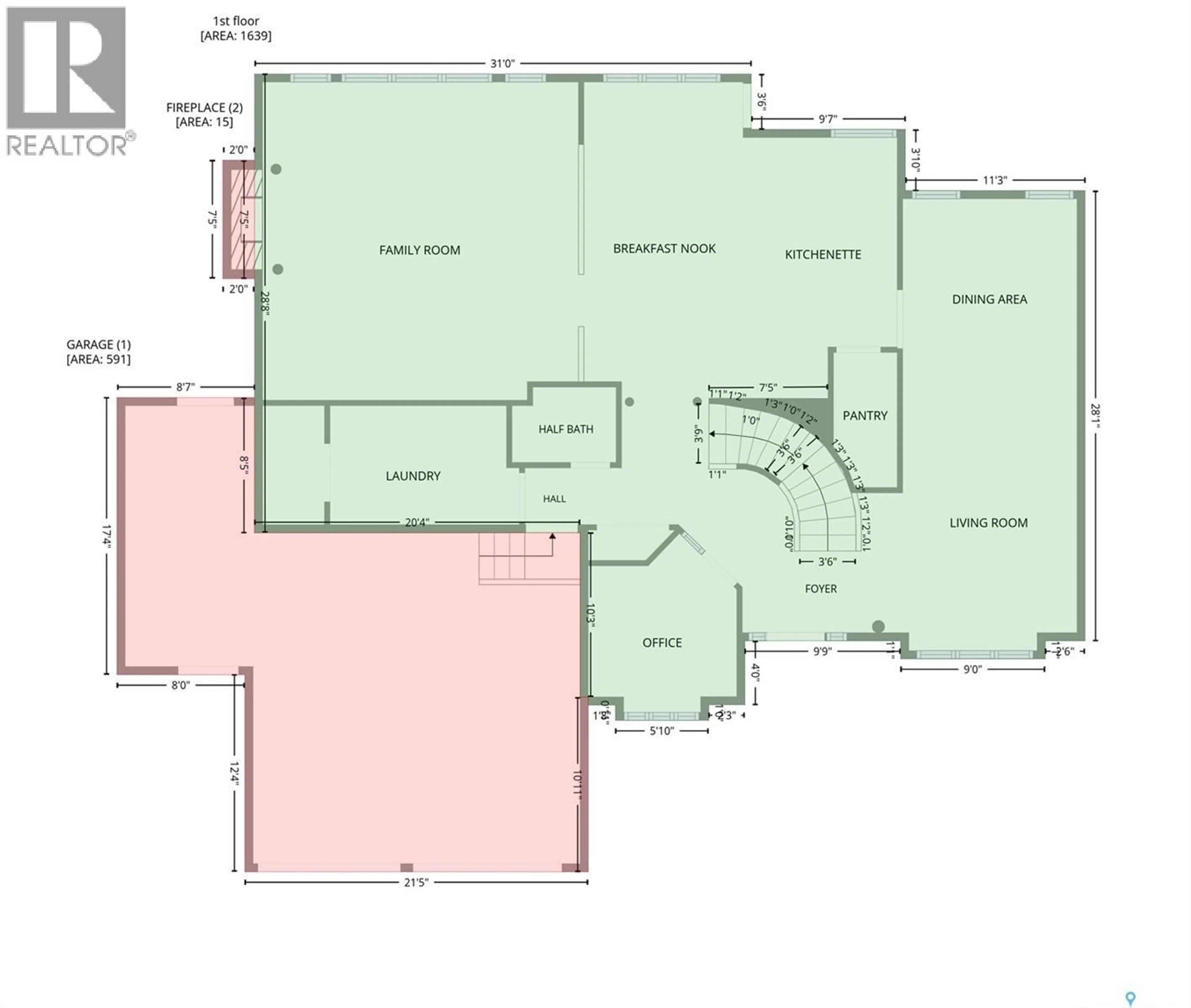 Floor plan for 214 MENDEL GREEN, Saskatoon Saskatchewan S7J5J7