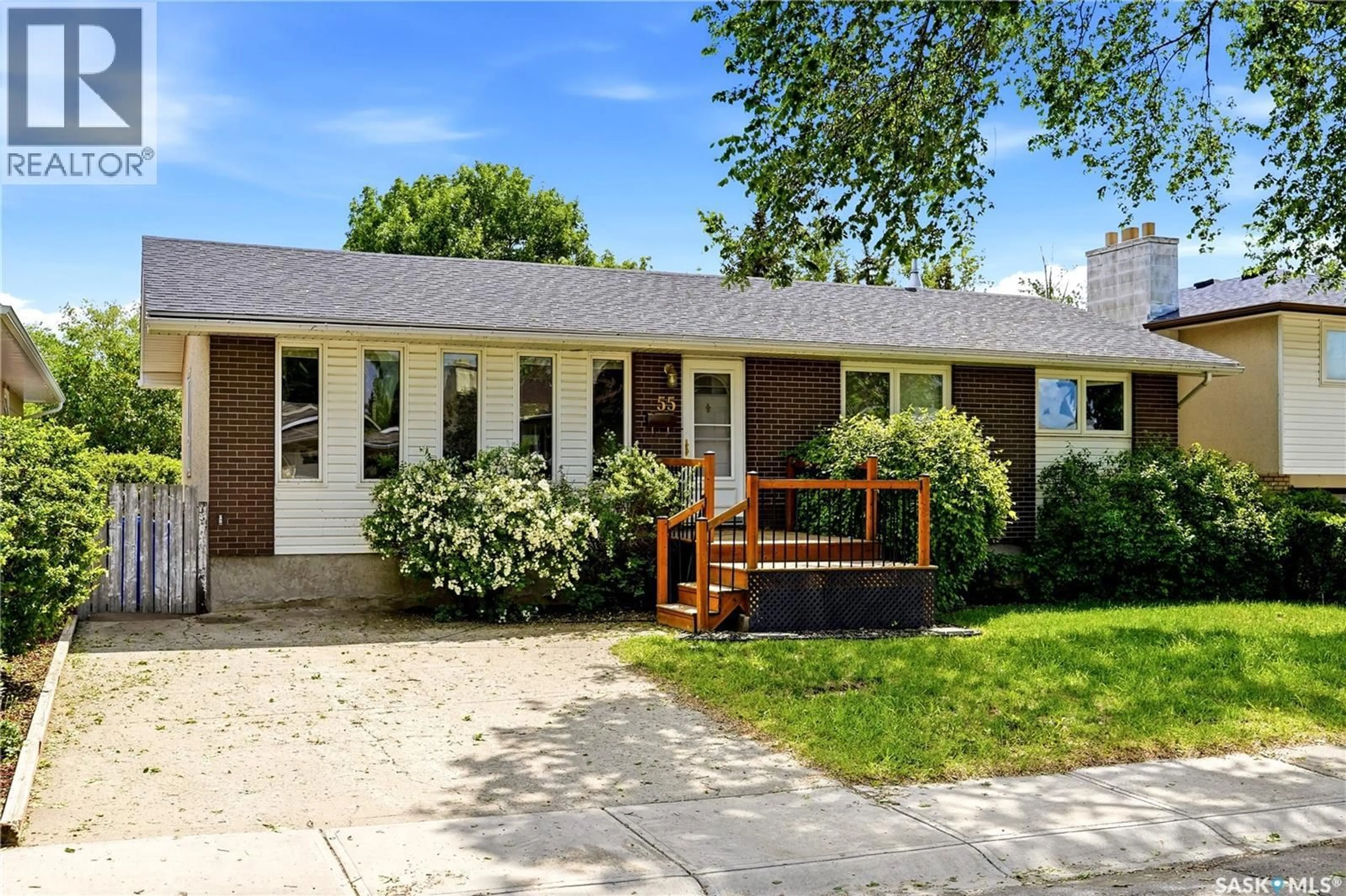 Home with vinyl exterior material, street for 55 KENNEDY CRESCENT, Regina Saskatchewan S4R6G3