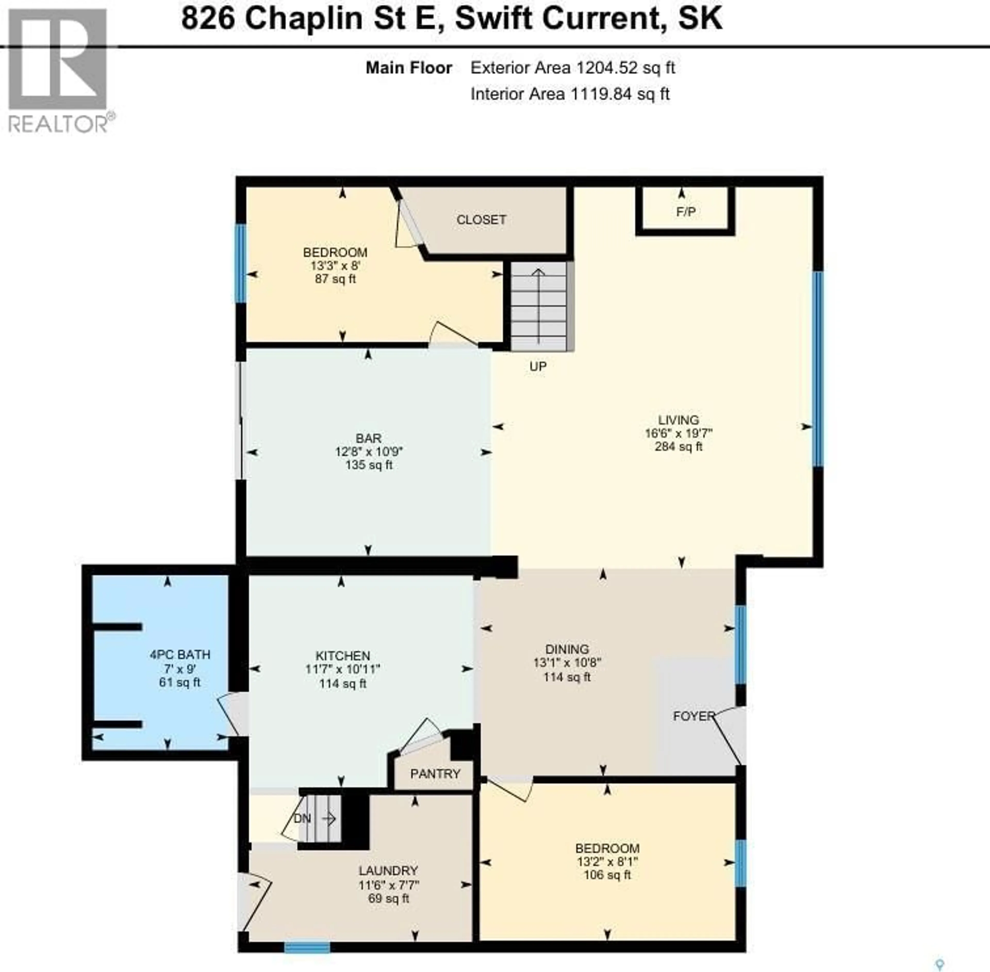Floor plan for 826 CHAPLIN STREET, Swift Current Saskatchewan S9H1J5