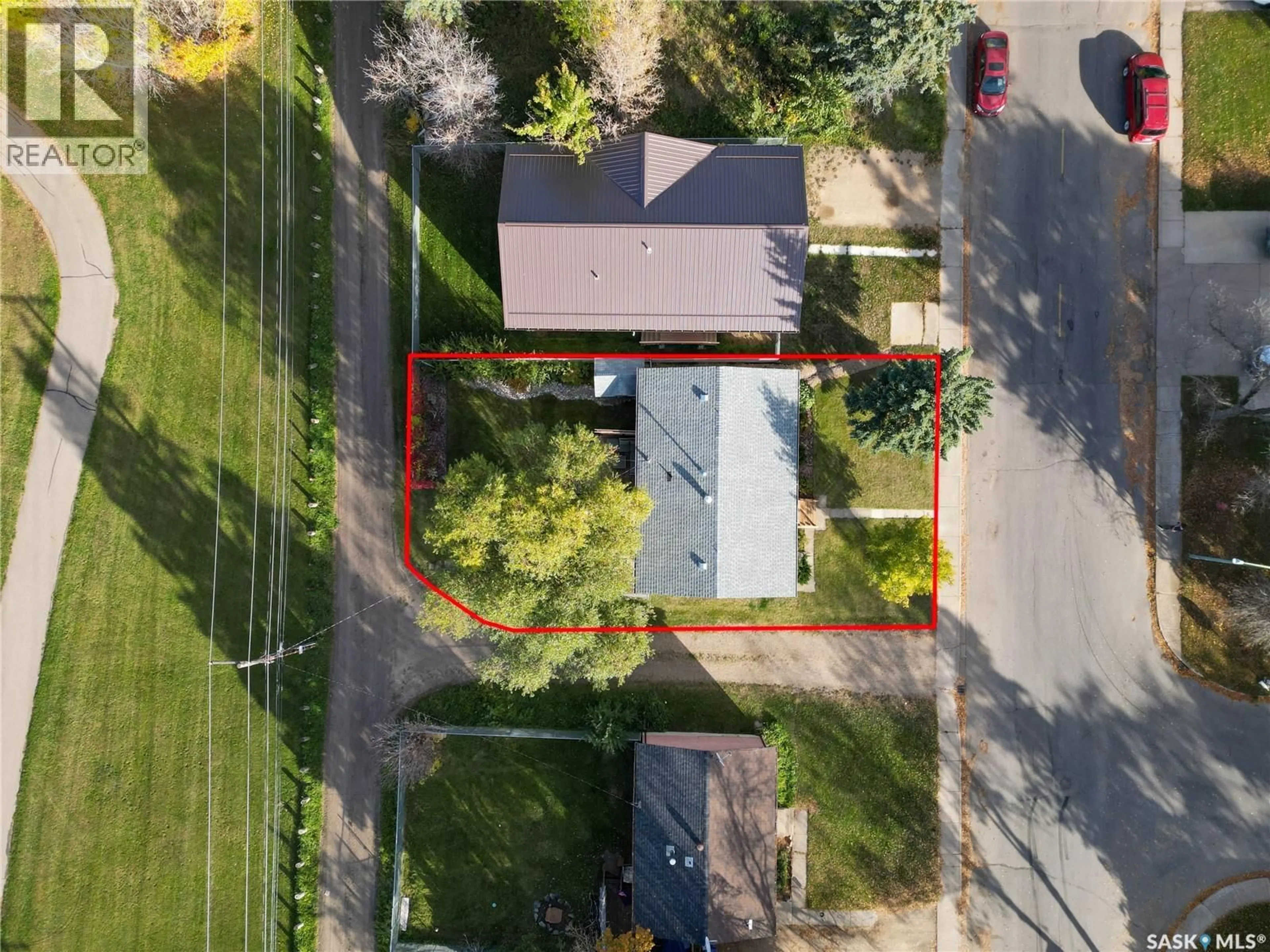 A pic from outside/outdoor area/front of a property/back of a property/a pic from drone, street for 1878 13TH STREET, Prince Albert Saskatchewan S6V3K3