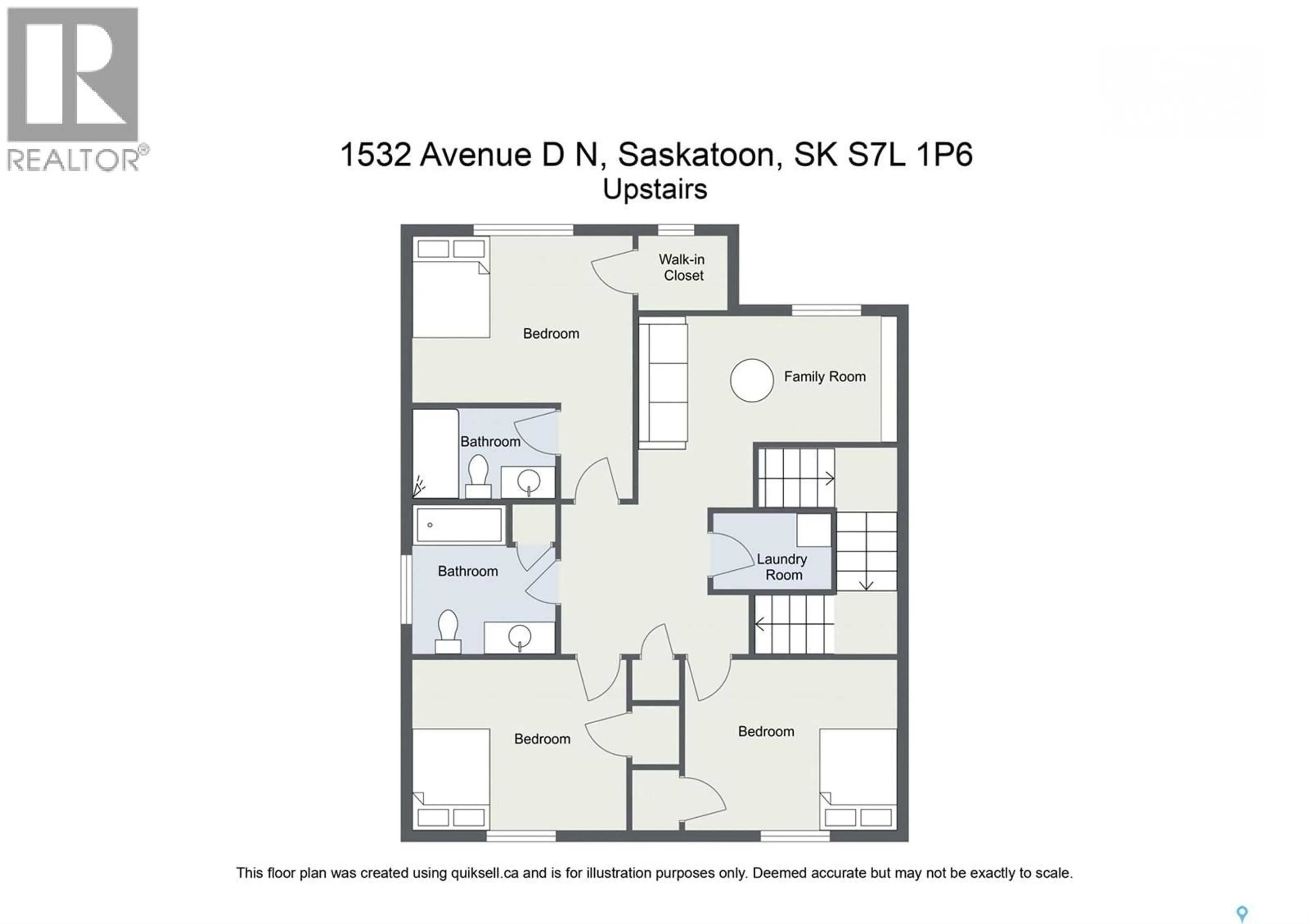 Floor plan for 1532 D AVENUE, Saskatoon Saskatchewan S7L1P6