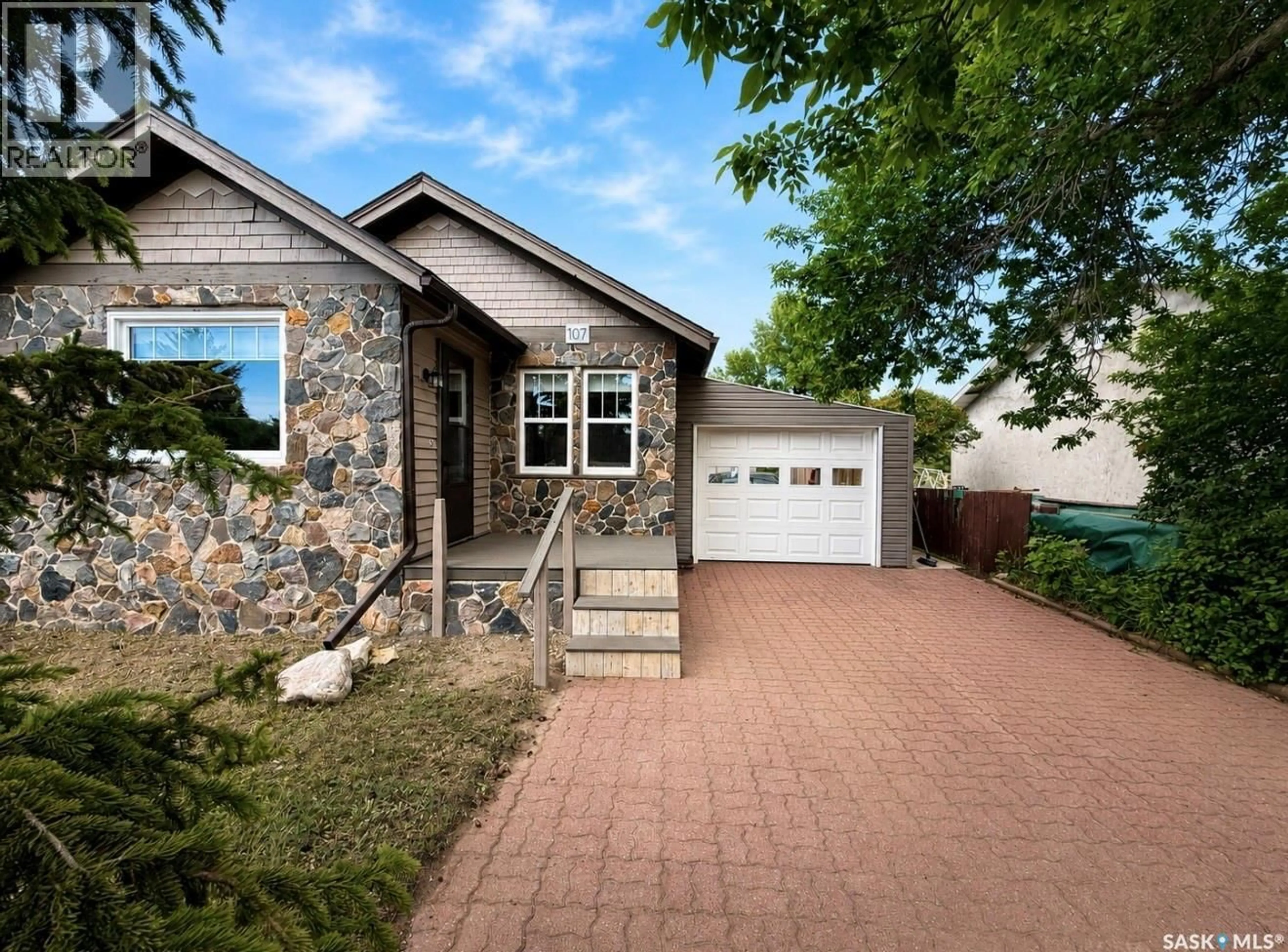 Home with brick exterior material, street for 107 4TH AVENUE, Lucky Lake Saskatchewan S0L1Z0