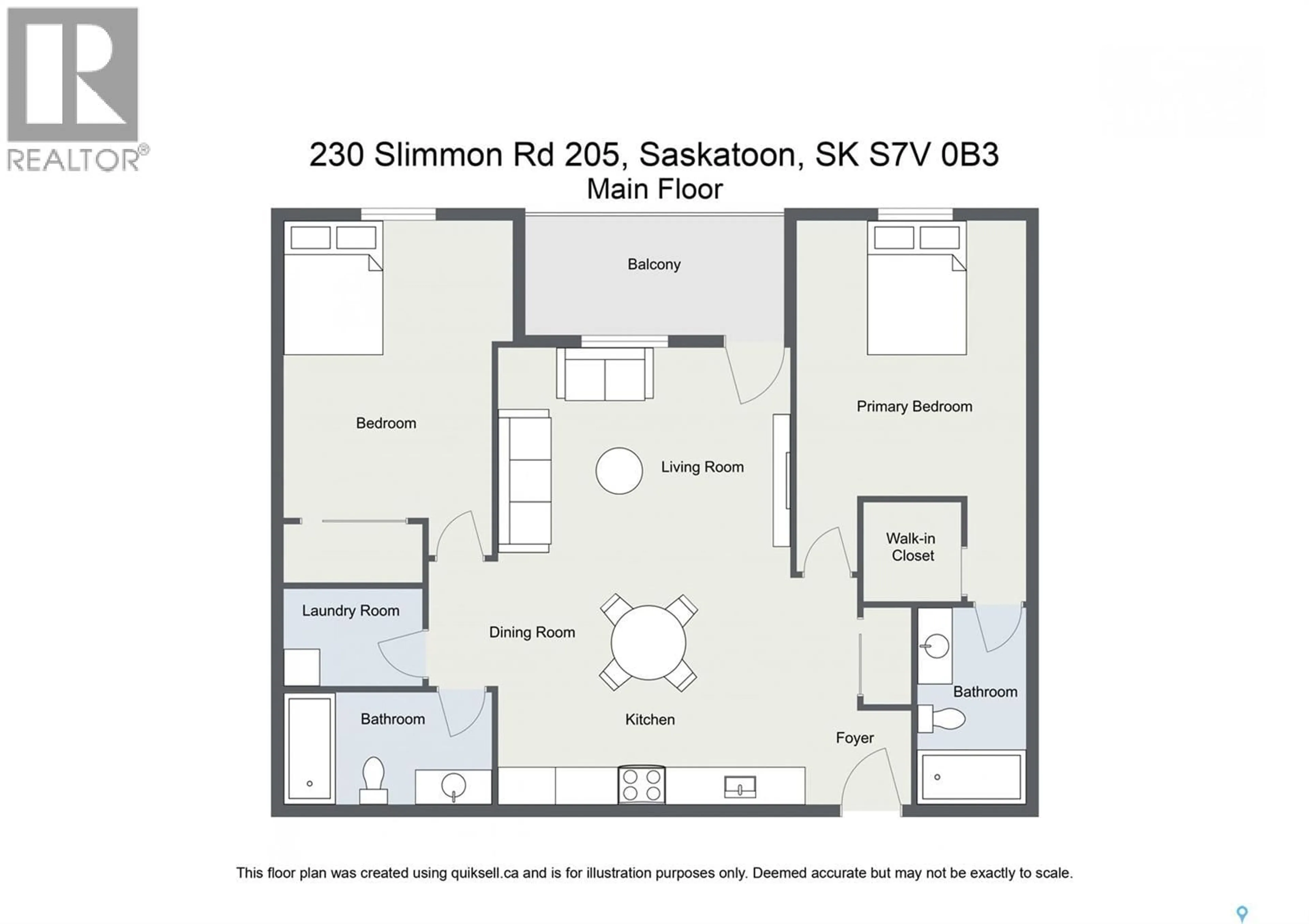 Floor plan for 230 - 205 SLIMMON ROAD, Saskatoon Saskatchewan S7V0B3