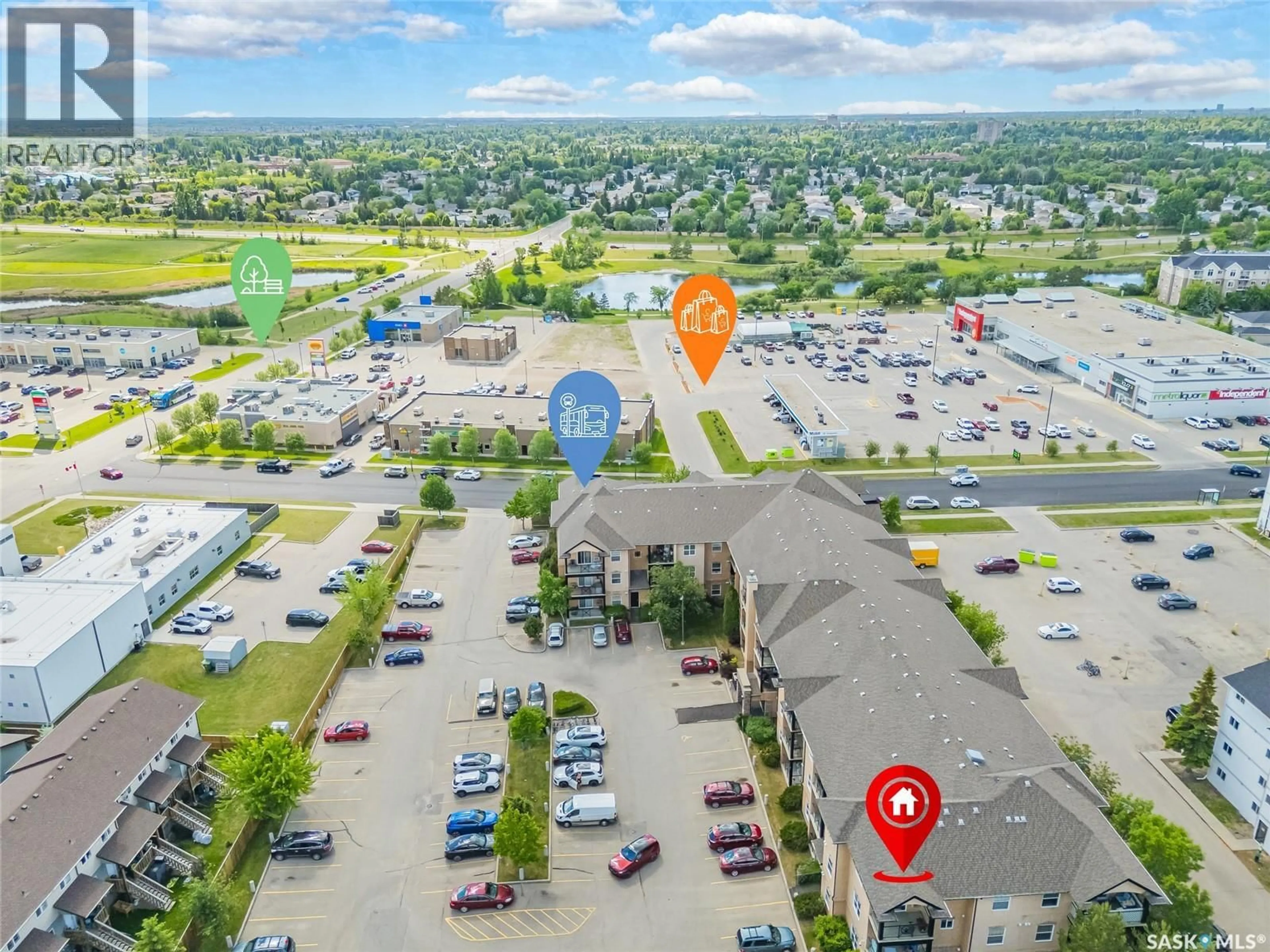 A pic from outside/outdoor area/front of a property/back of a property/a pic from drone, street for 116 326 HEROLD ROAD, Saskatoon Saskatchewan S7V0A2