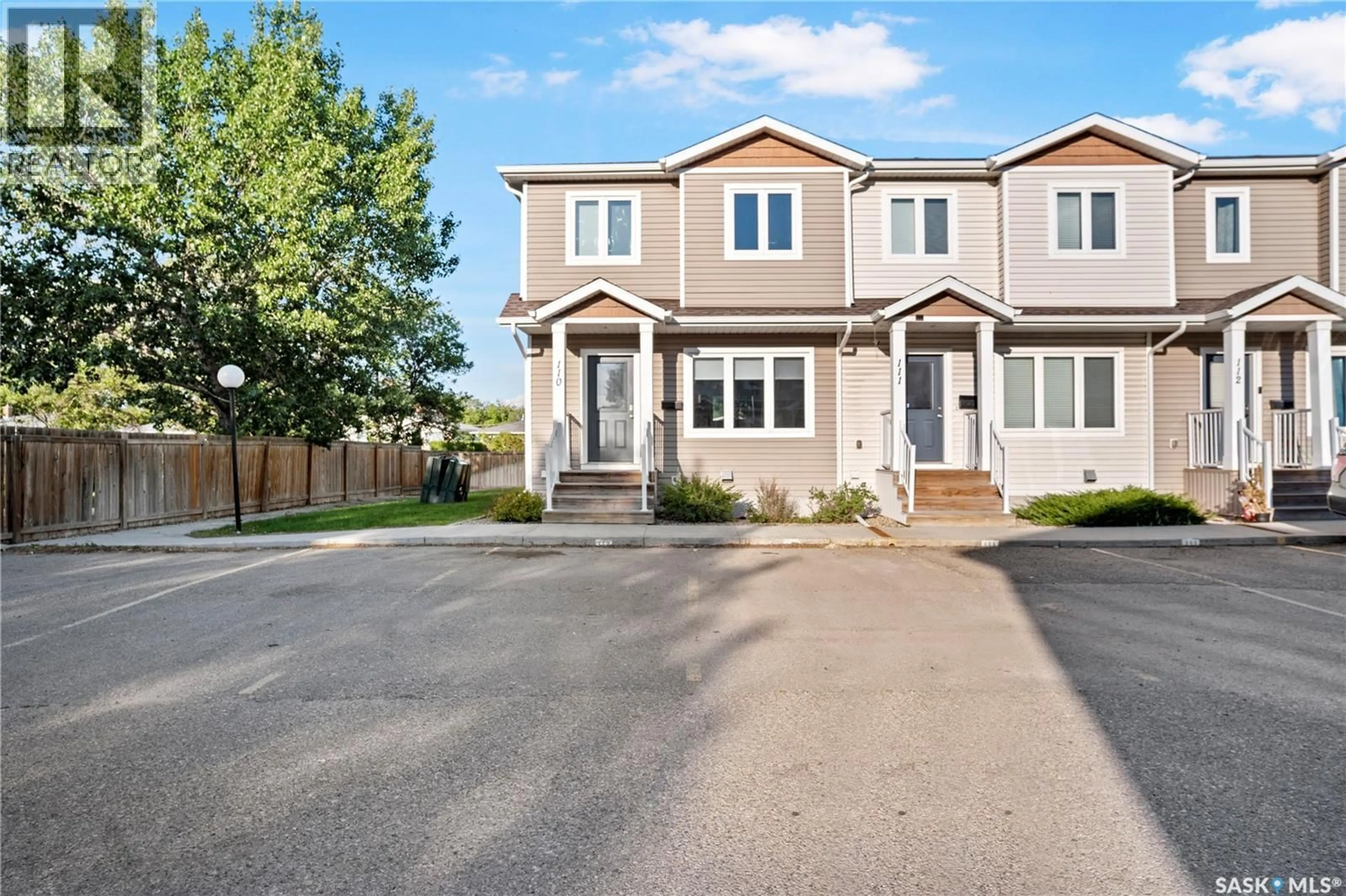 Home with vinyl exterior material, street for 110 - 4102 3RD AVENUE, Regina Saskatchewan S4R2B7