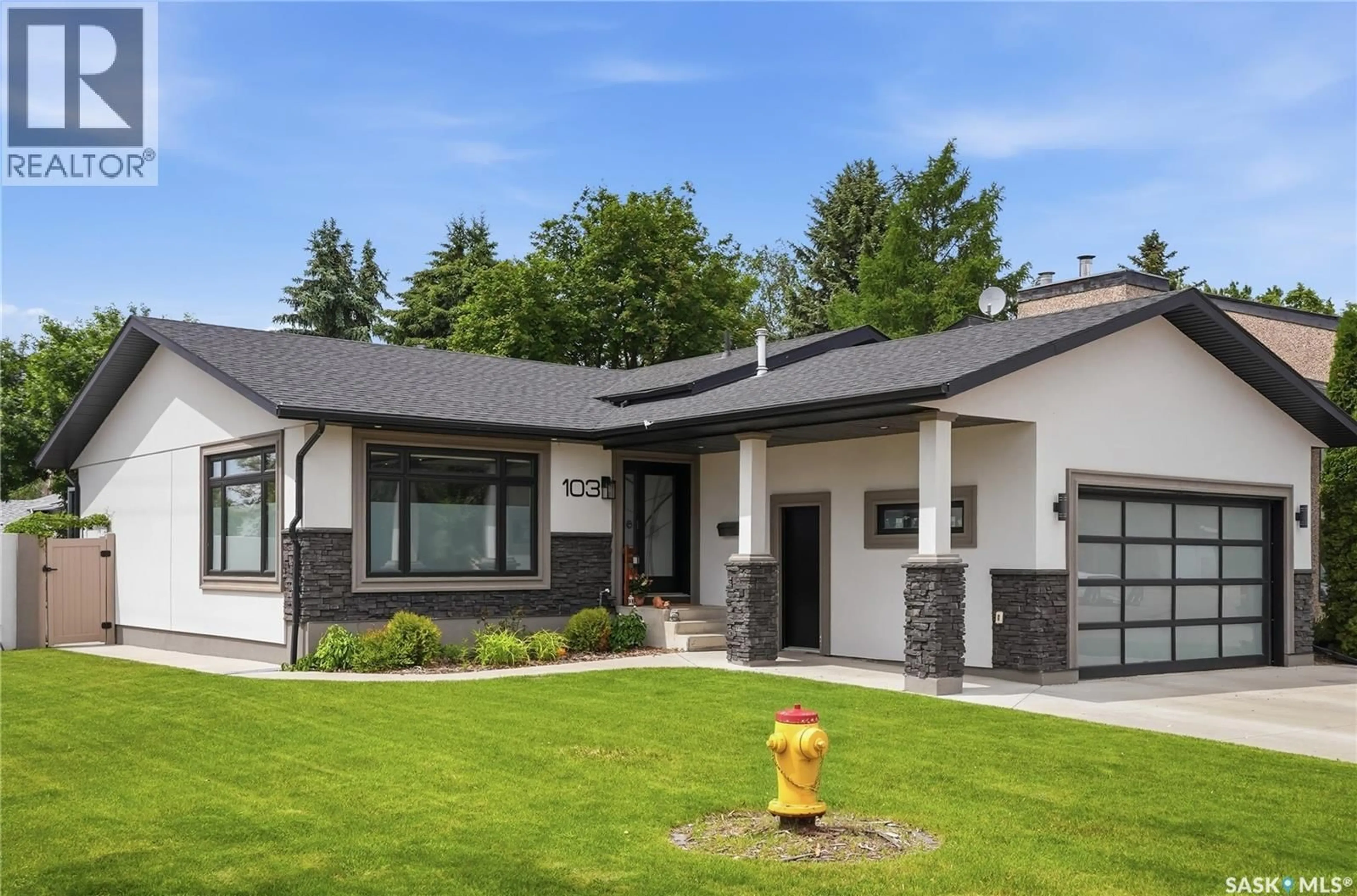 Home with vinyl exterior material, street for 103 MALLIN CRESCENT, Saskatoon Saskatchewan S7K7W9