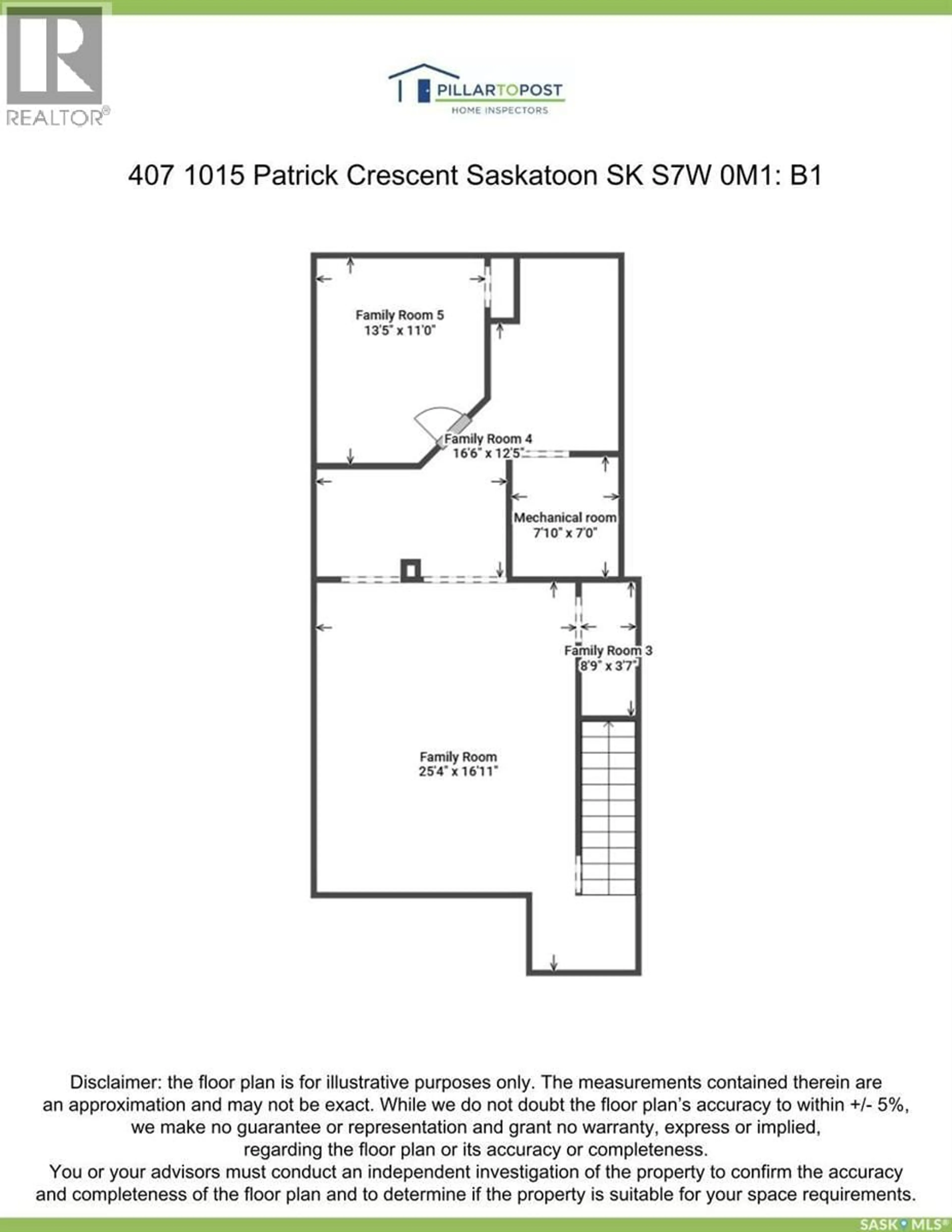 Floor plan for 1015 - 407 PATRICK CRESCENT, Saskatoon Saskatchewan S7W0M3