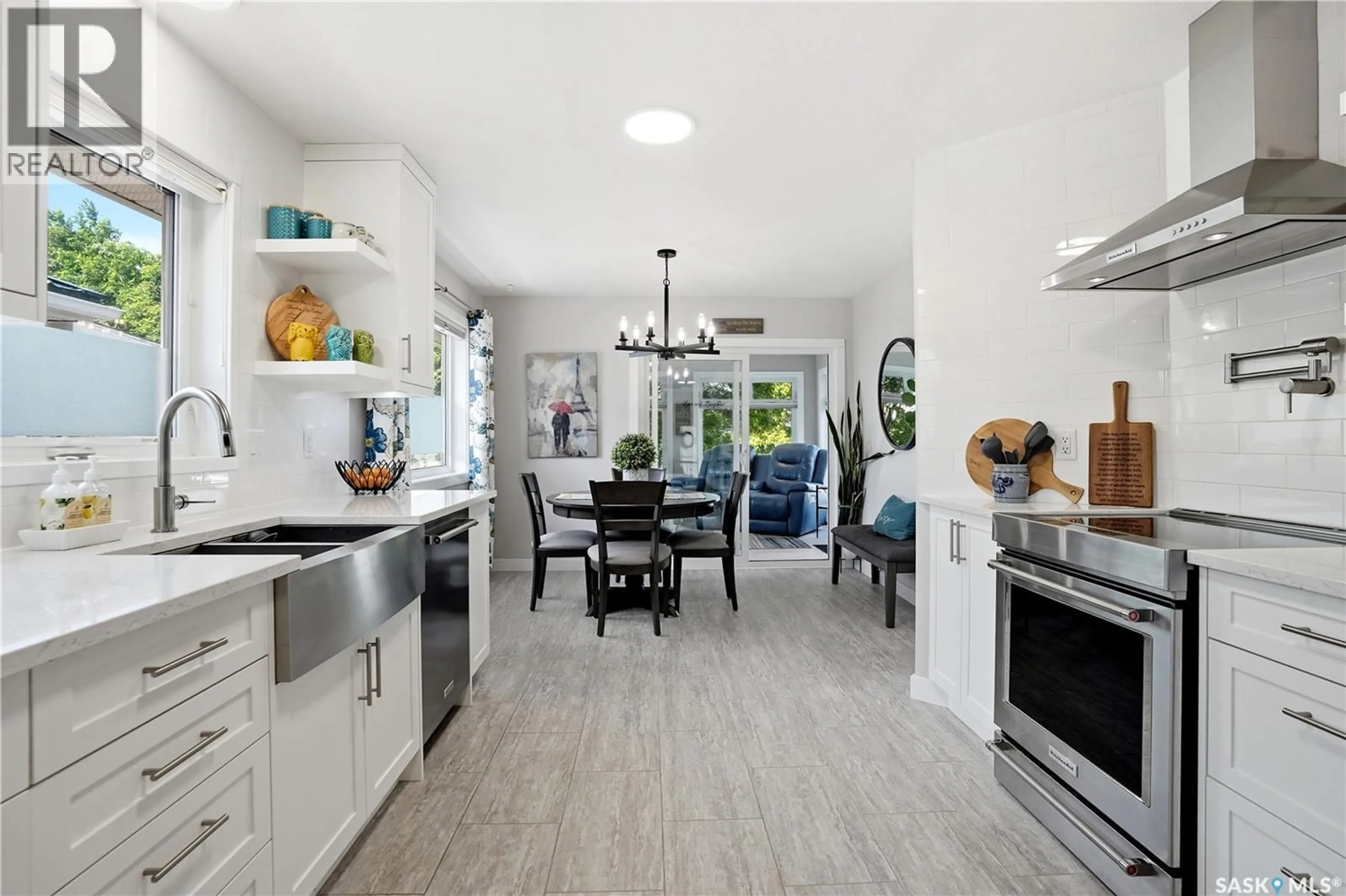 Open concept kitchen, ceramic/tile floor for 6108 EHRLE CRESCENT, Regina Saskatchewan S4X4E6