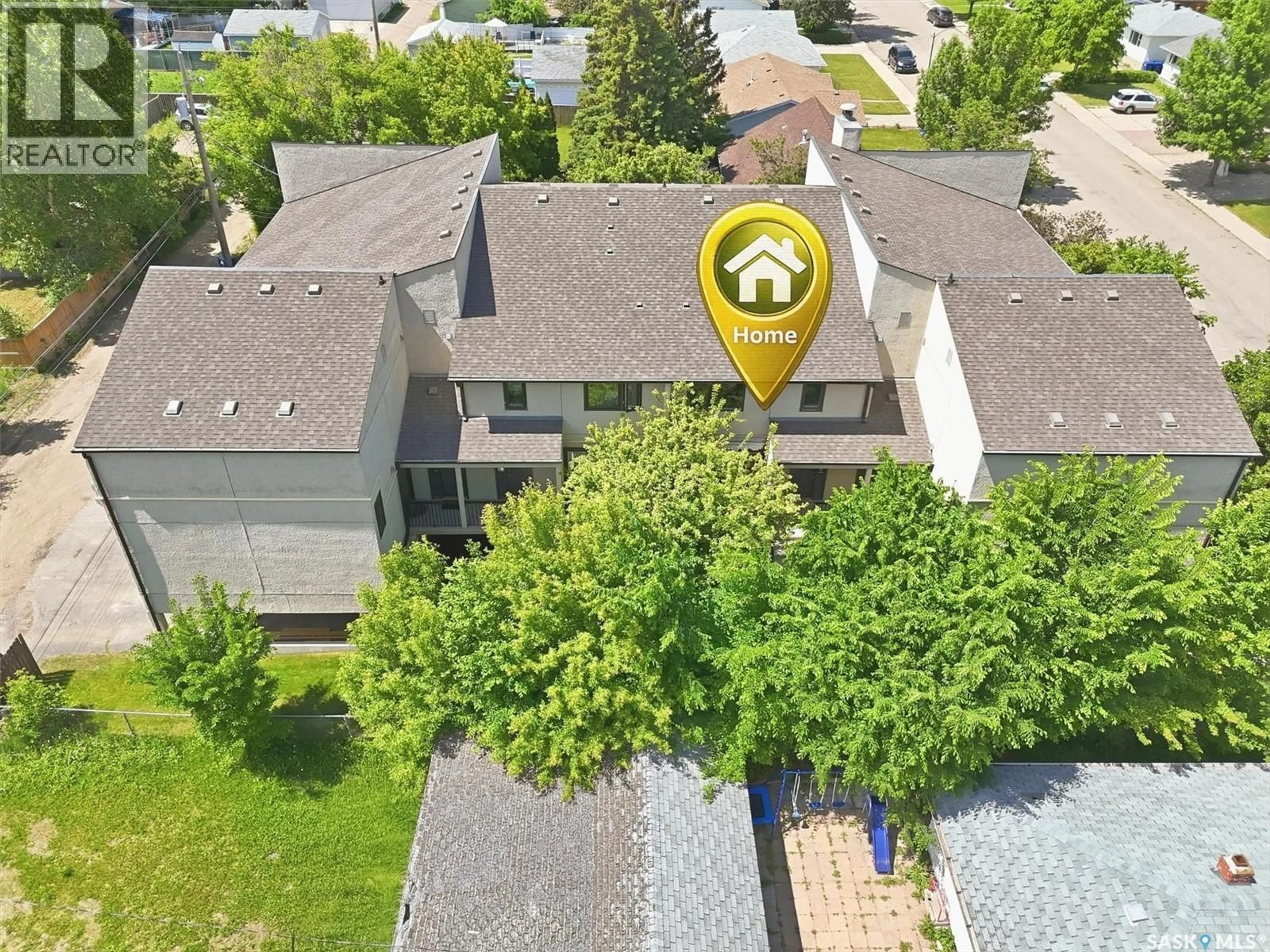 A pic from outside/outdoor area/front of a property/back of a property/a pic from drone, street for 103 - 7 POWE STREET, Saskatoon Saskatchewan S7N1W5