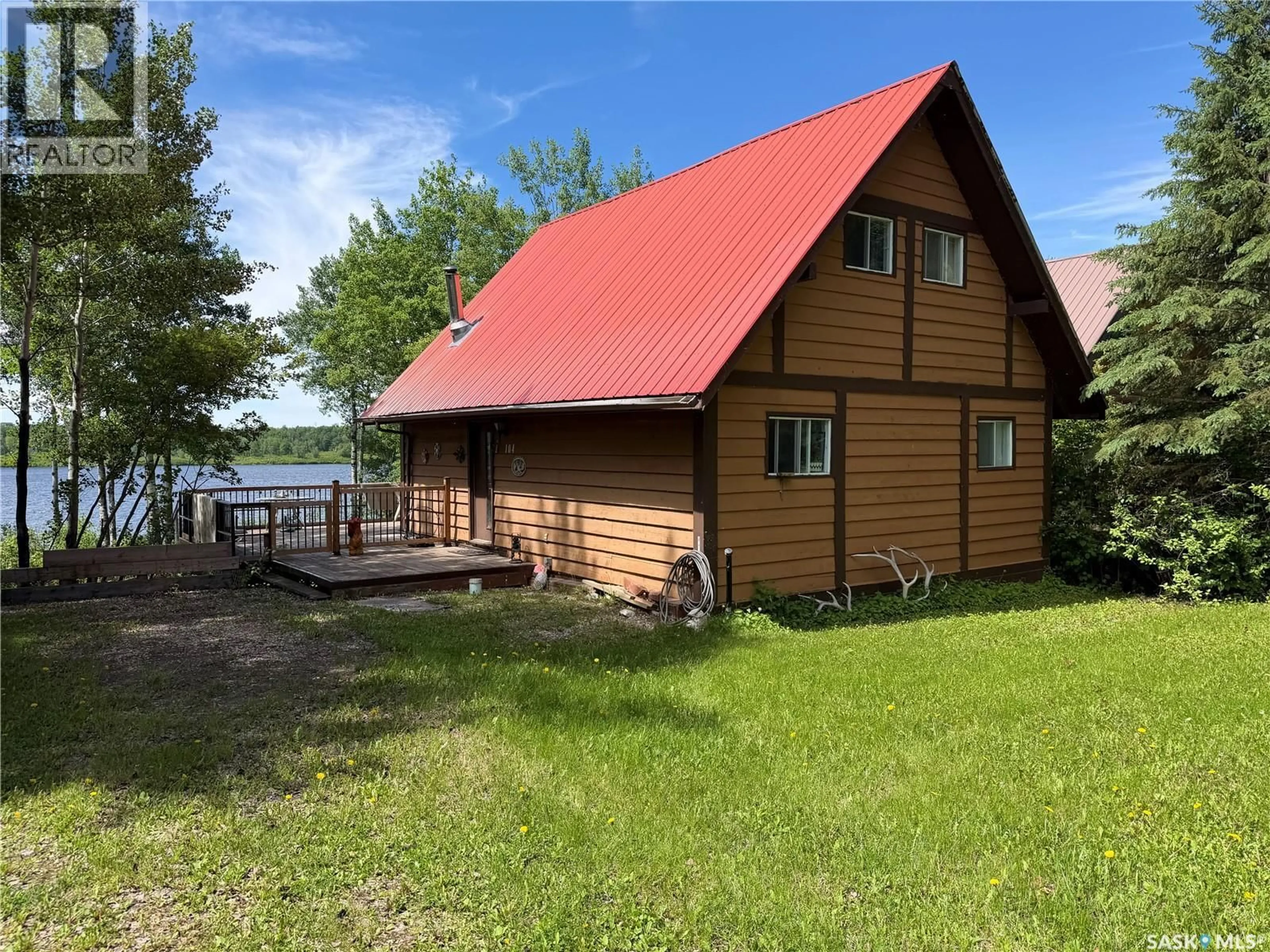 A pic from outside/outdoor area/front of a property/back of a property/a pic from drone, water/lake/river/ocean view for 104 OSKUNAMOO DRIVE, Greenwater Provincial Park Saskatchewan S0E1H0