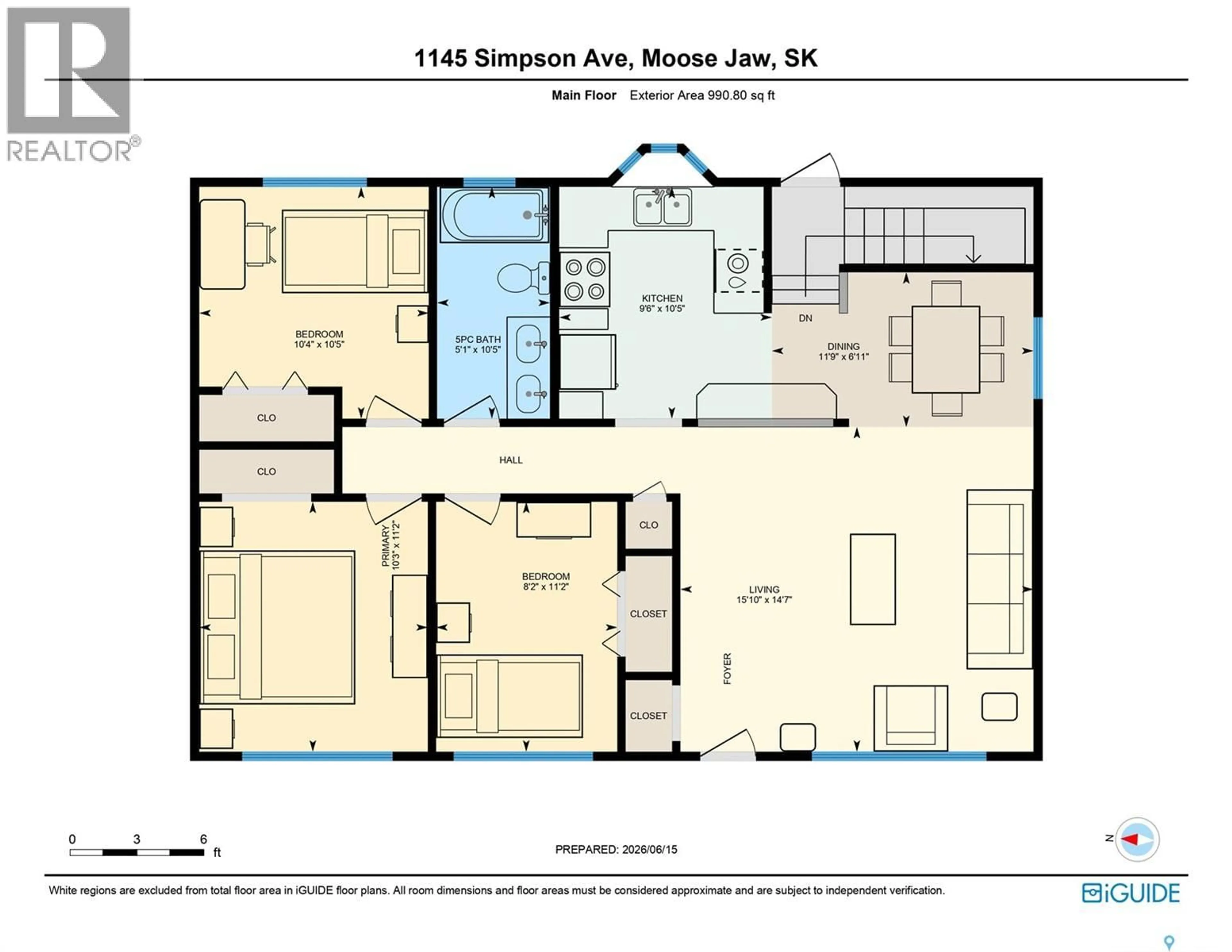 Floor plan for 1145 SIMPSON AVENUE, Moose Jaw Saskatchewan S6H4M7
