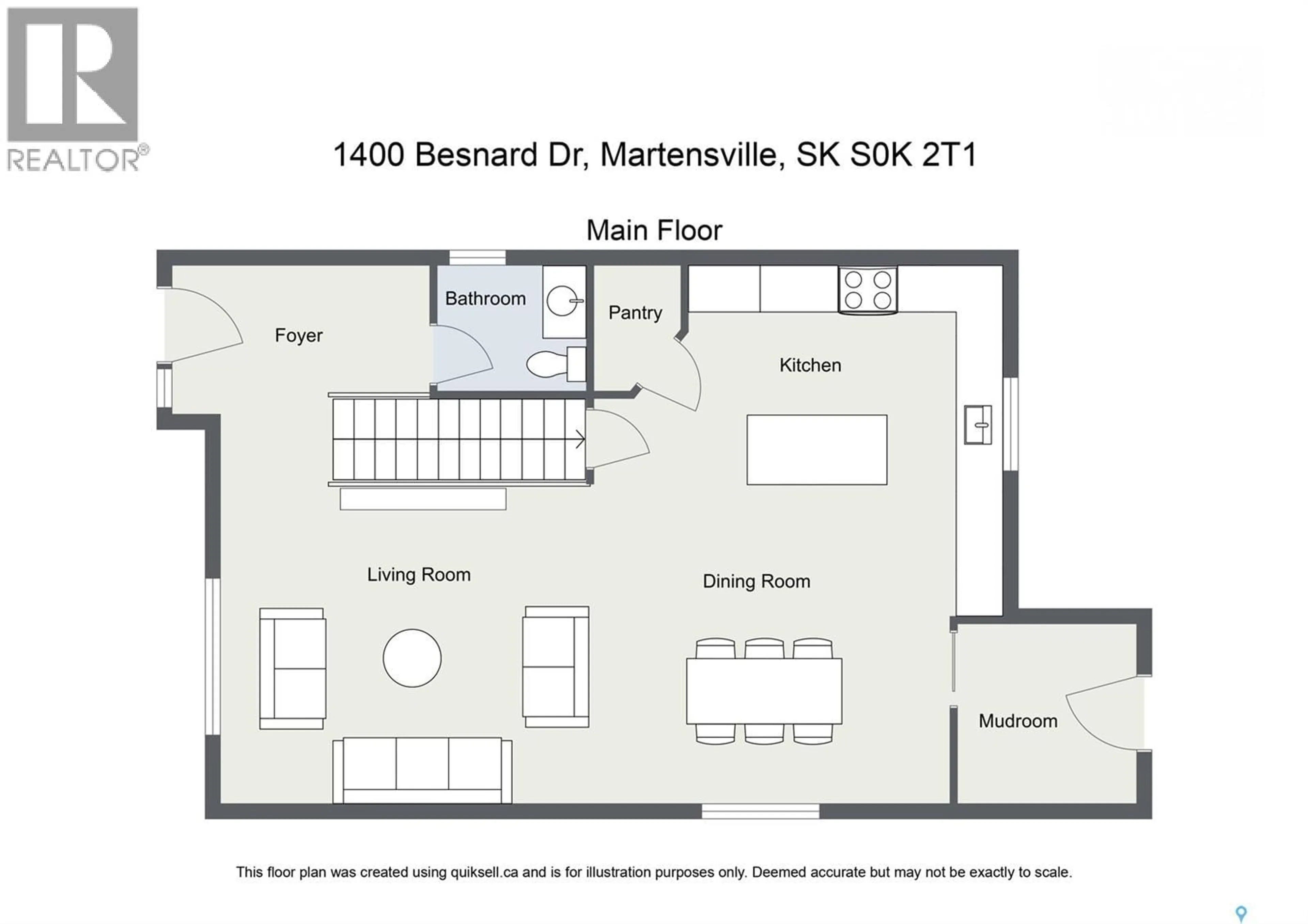 Floor plan for 1428 BESNARD DRIVE, Martensville Saskatchewan S0K2T1