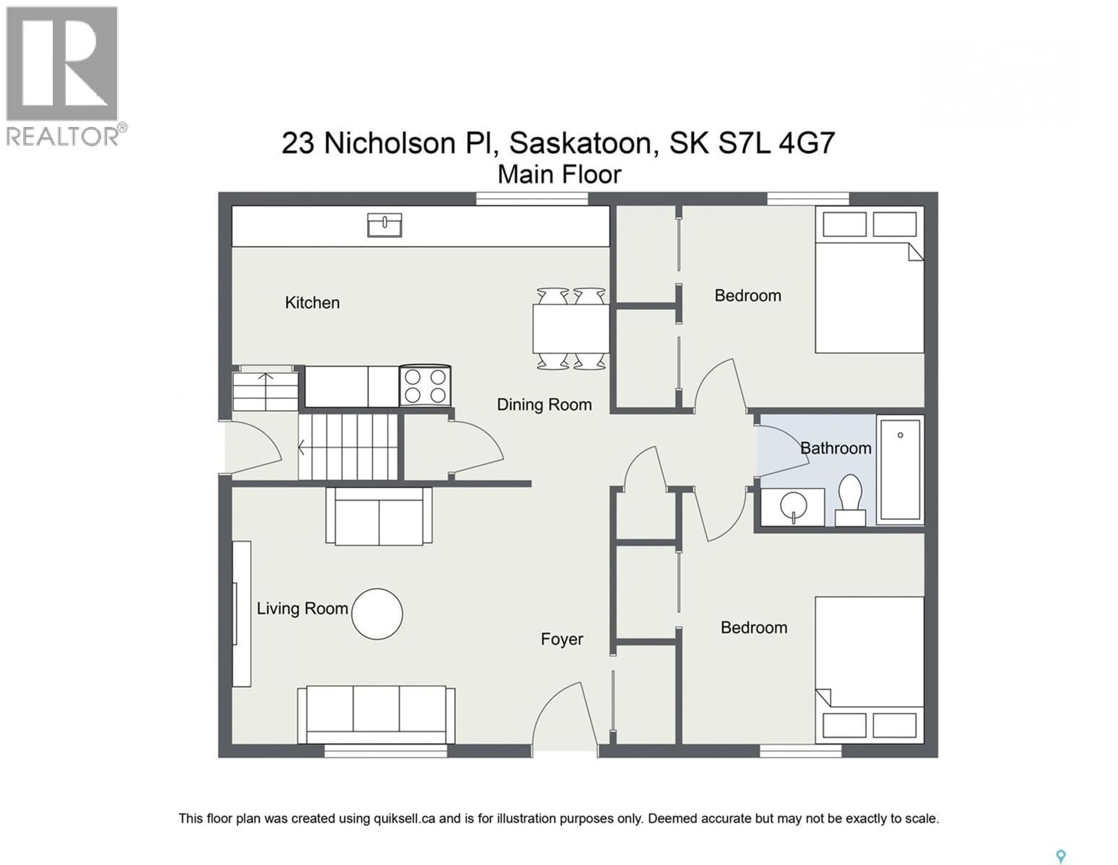 Floor plan for 23 NICHOLSON PLACE, Saskatoon Saskatchewan S7L5G7