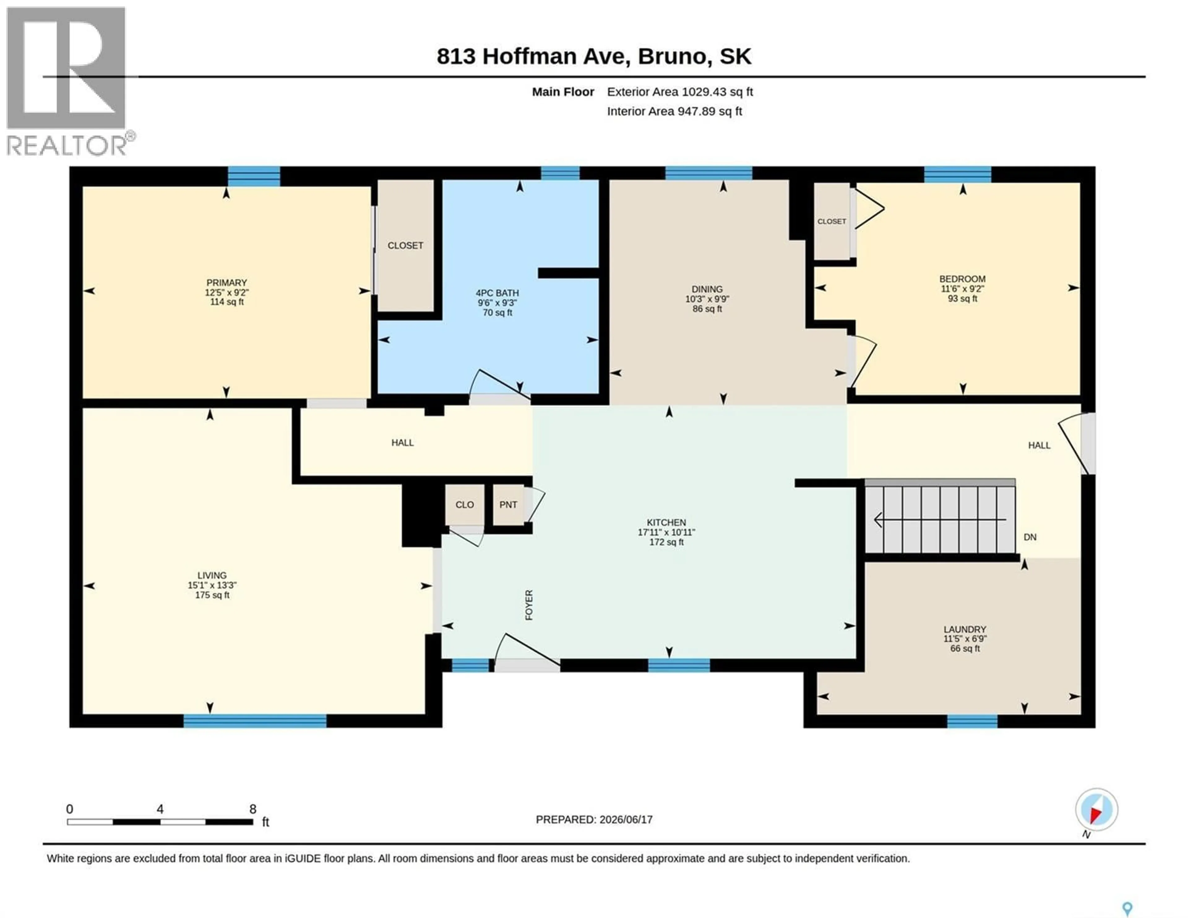 Floor plan for 813 HOFFMAN AVENUE, Bruno Saskatchewan S0K0S0
