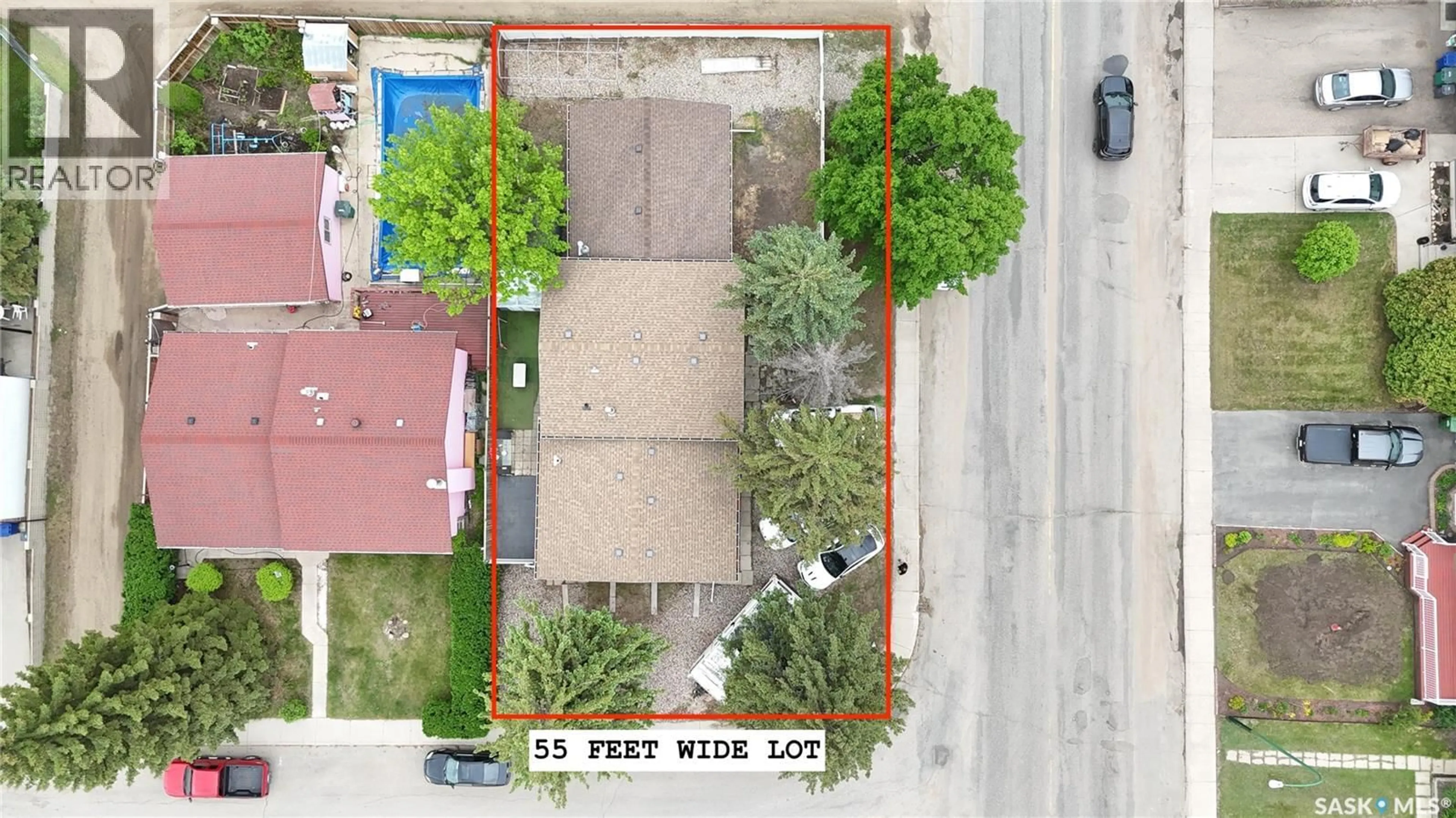 A pic from outside/outdoor area/front of a property/back of a property/a pic from drone, street for 2 MCDOUGALL CRESCENT, Saskatoon Saskatchewan S7L5C1