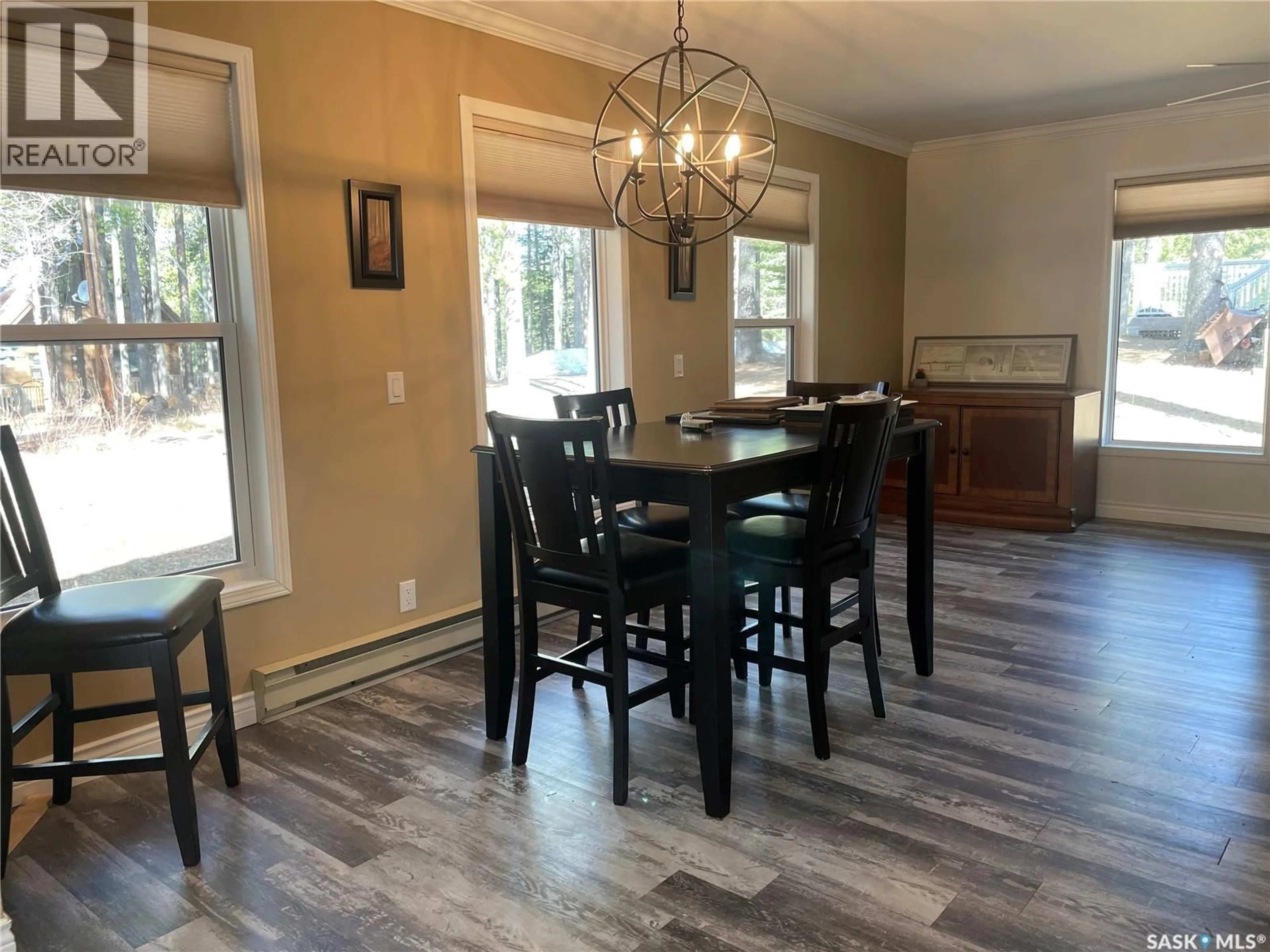 Dining room, wood/laminate floor for 360 BEN HOPE STREET, Cypress Hills Provincial Park Saskatchewan S0N1N0