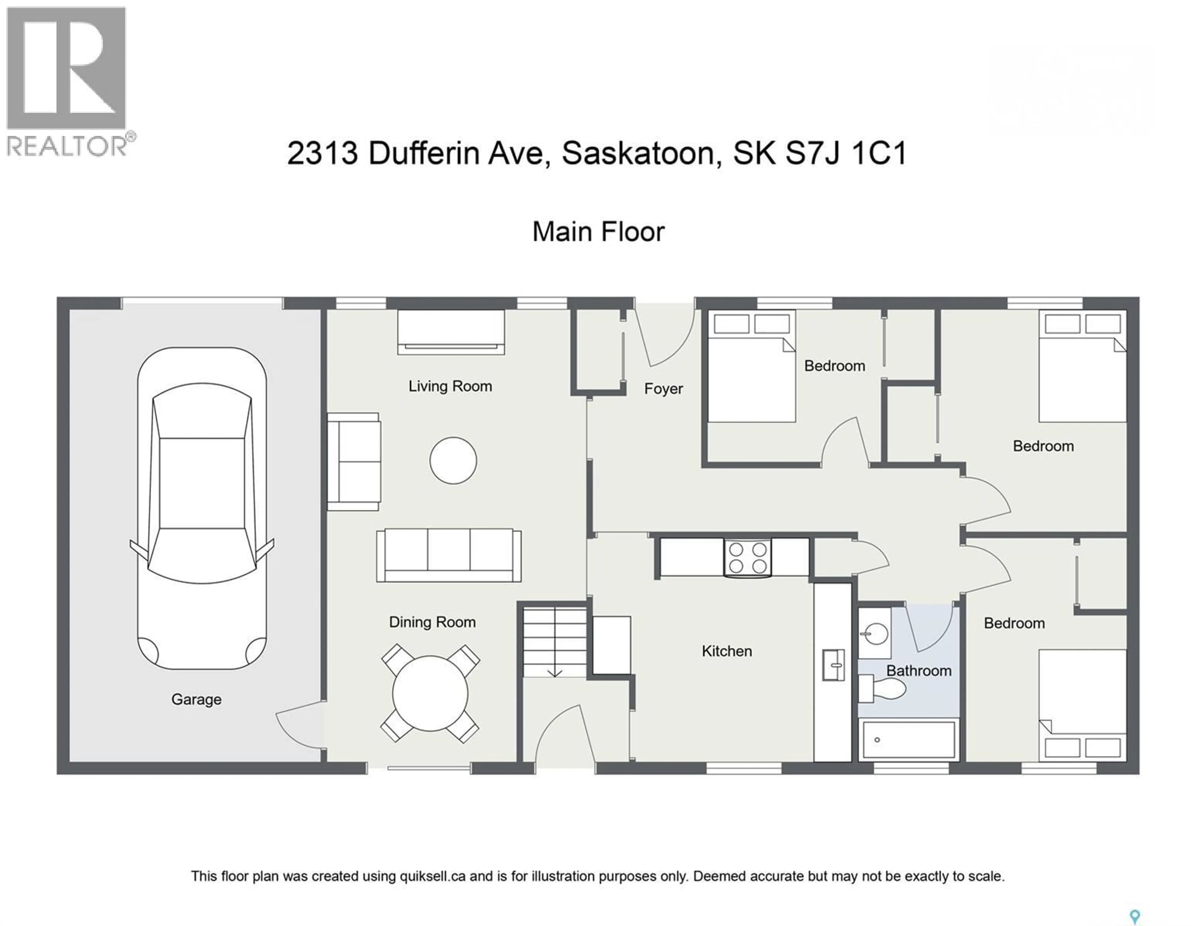 Floor plan for 2313 DUFFERIN AVENUE, Saskatoon Saskatchewan S7J1C1