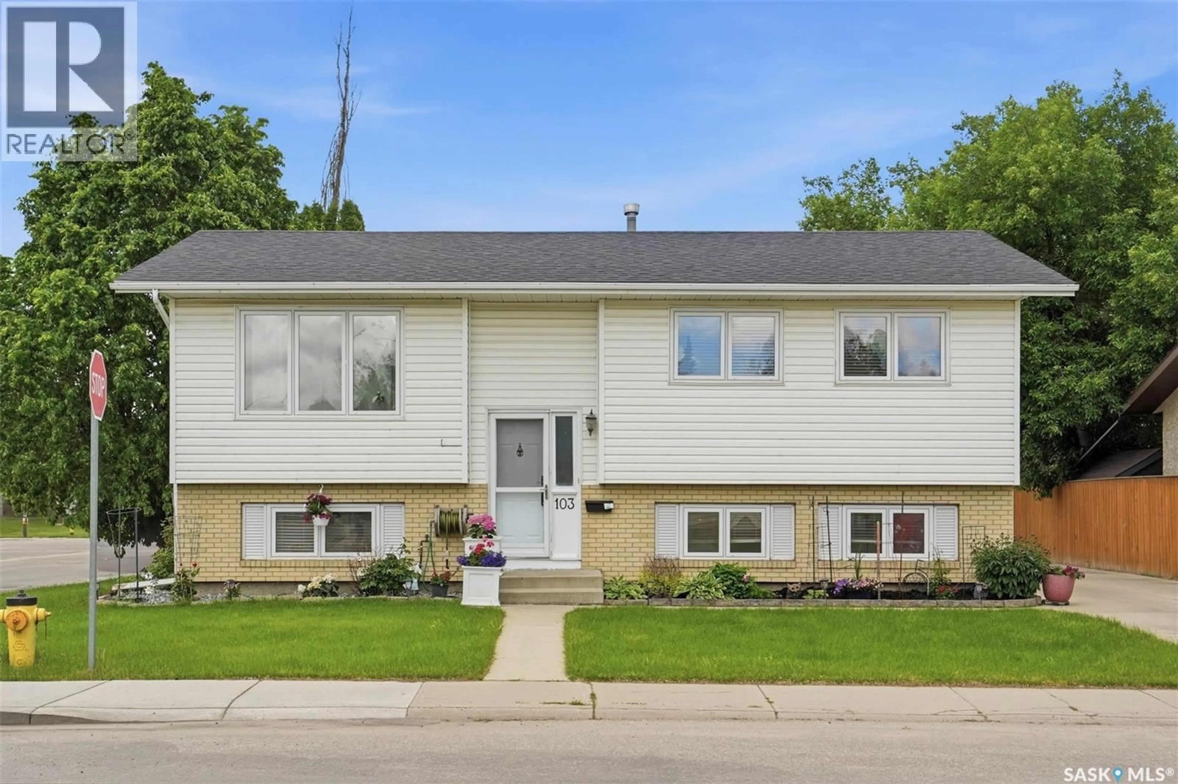 Home with vinyl exterior material, street for 103 NORDSTRUM ROAD, Saskatoon Saskatchewan S7K6P9